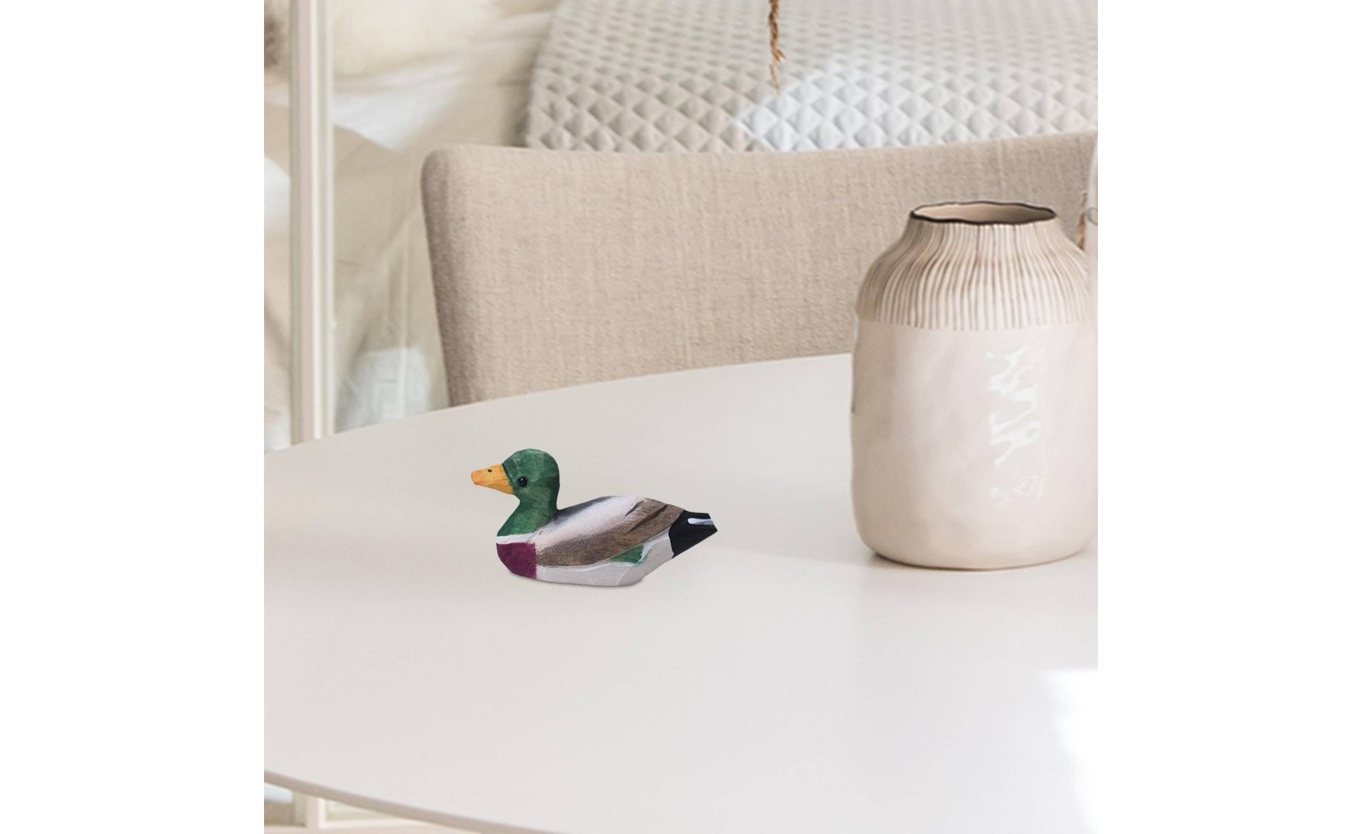 Hand-Carved Duck Figurine Natural Wood Carved Wooden Duck Rustic Decor