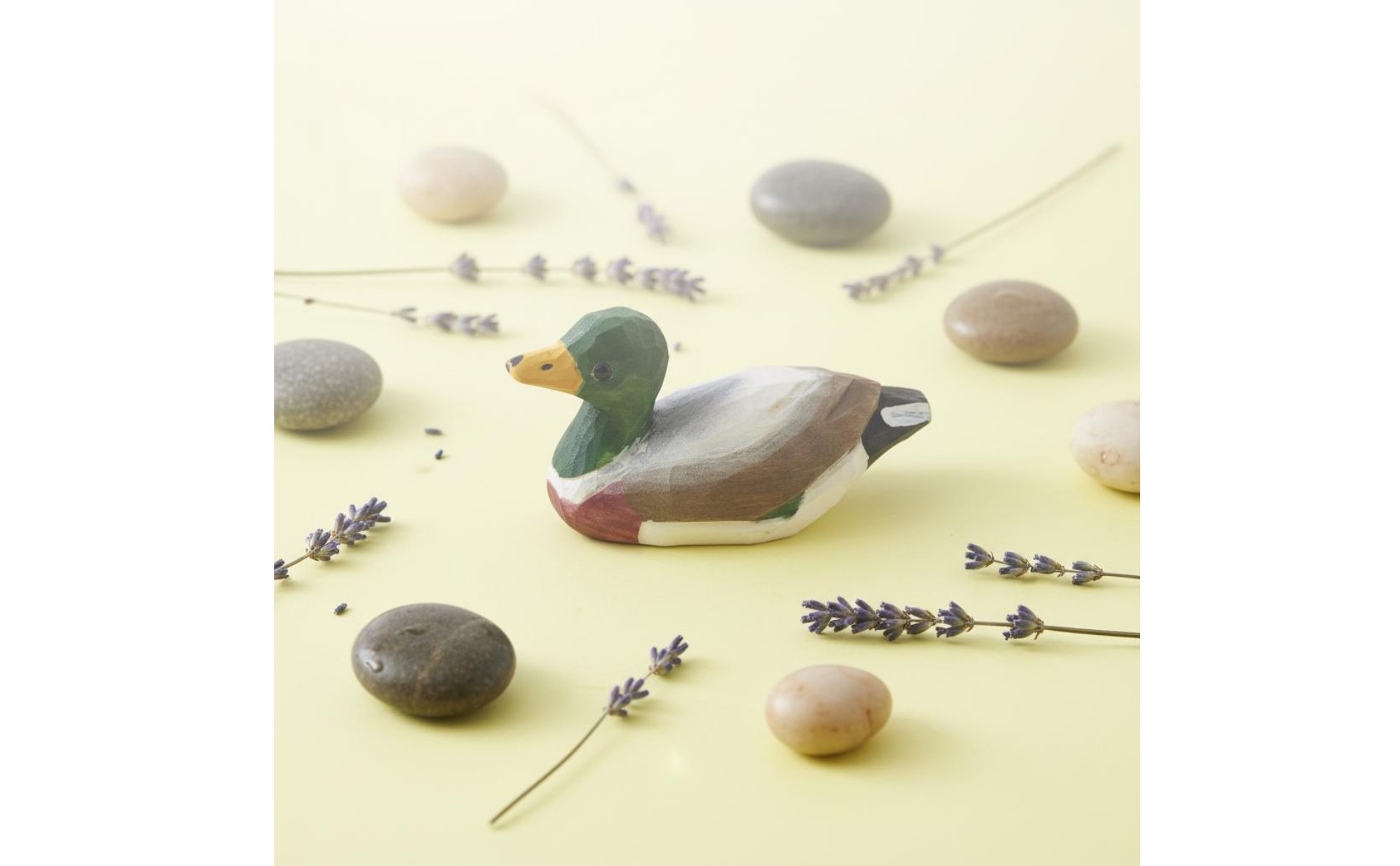 Hand-Carved Duck Figurine Natural Wood Carved Wooden Duck Rustic Decor