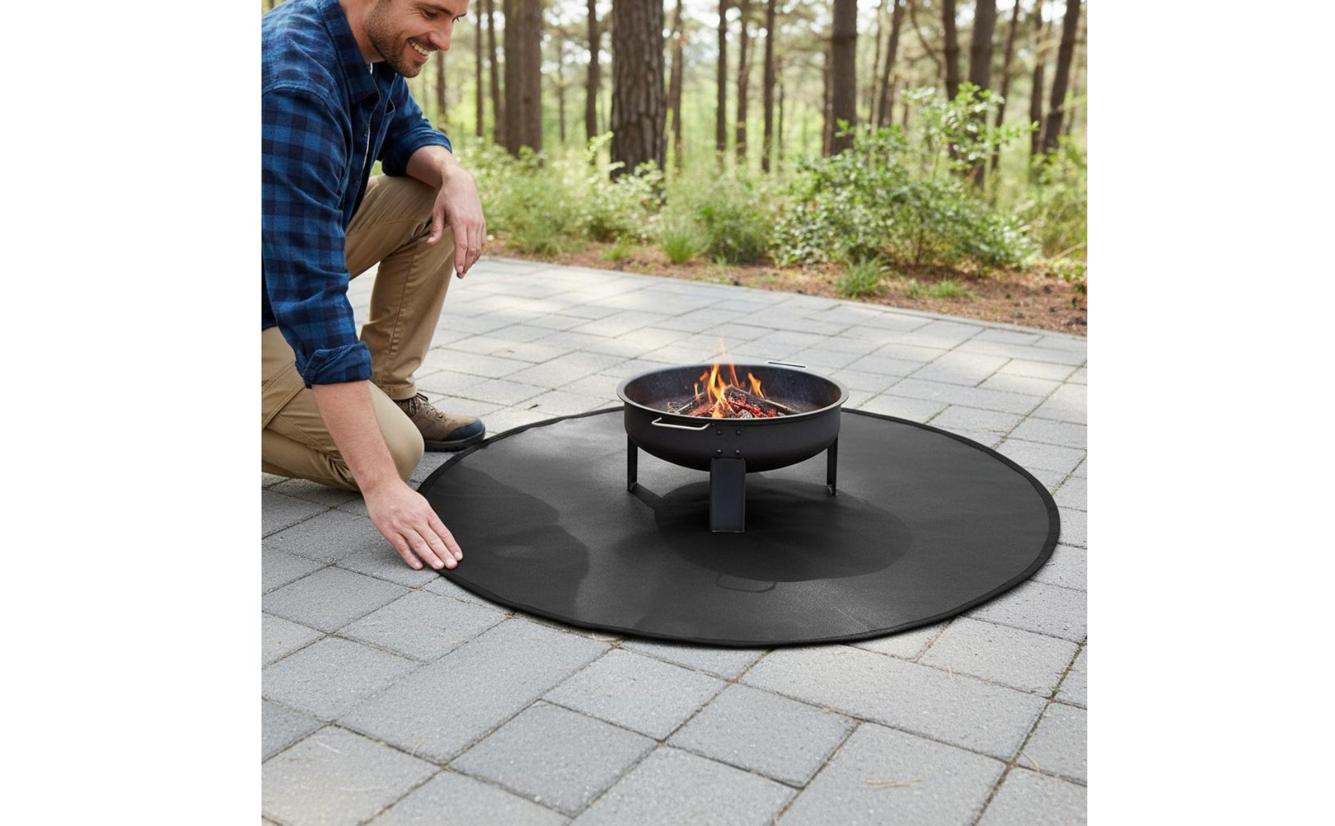 Tapis Ignifuge pour Barbecue Double Face Tapis Anti-Feu pour Barbecue
