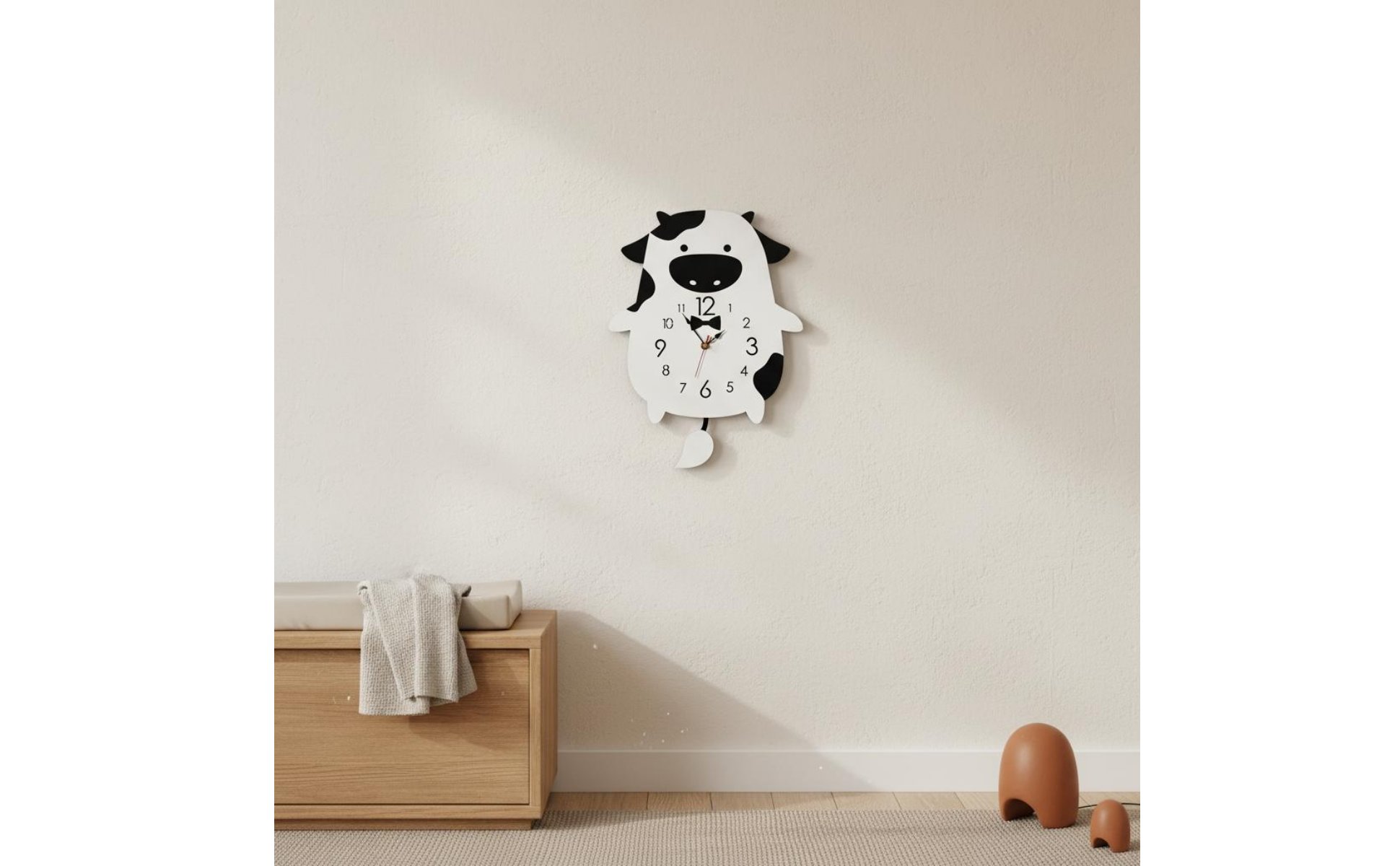 Cartoon Cow Clock Creative Gift Idea Cartoon Cow Wall Clock Silent Movement