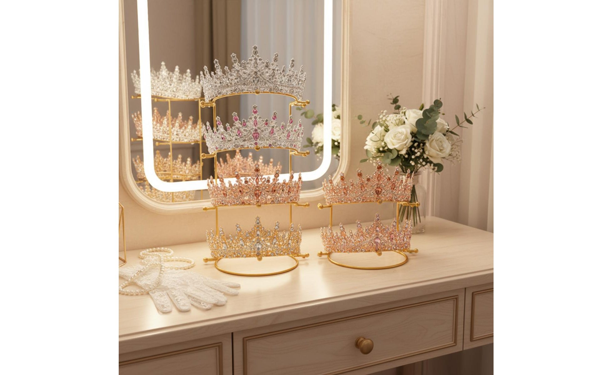 Metal Crown Display Stand Elegant Design Tiara Display Stand Sturdy And