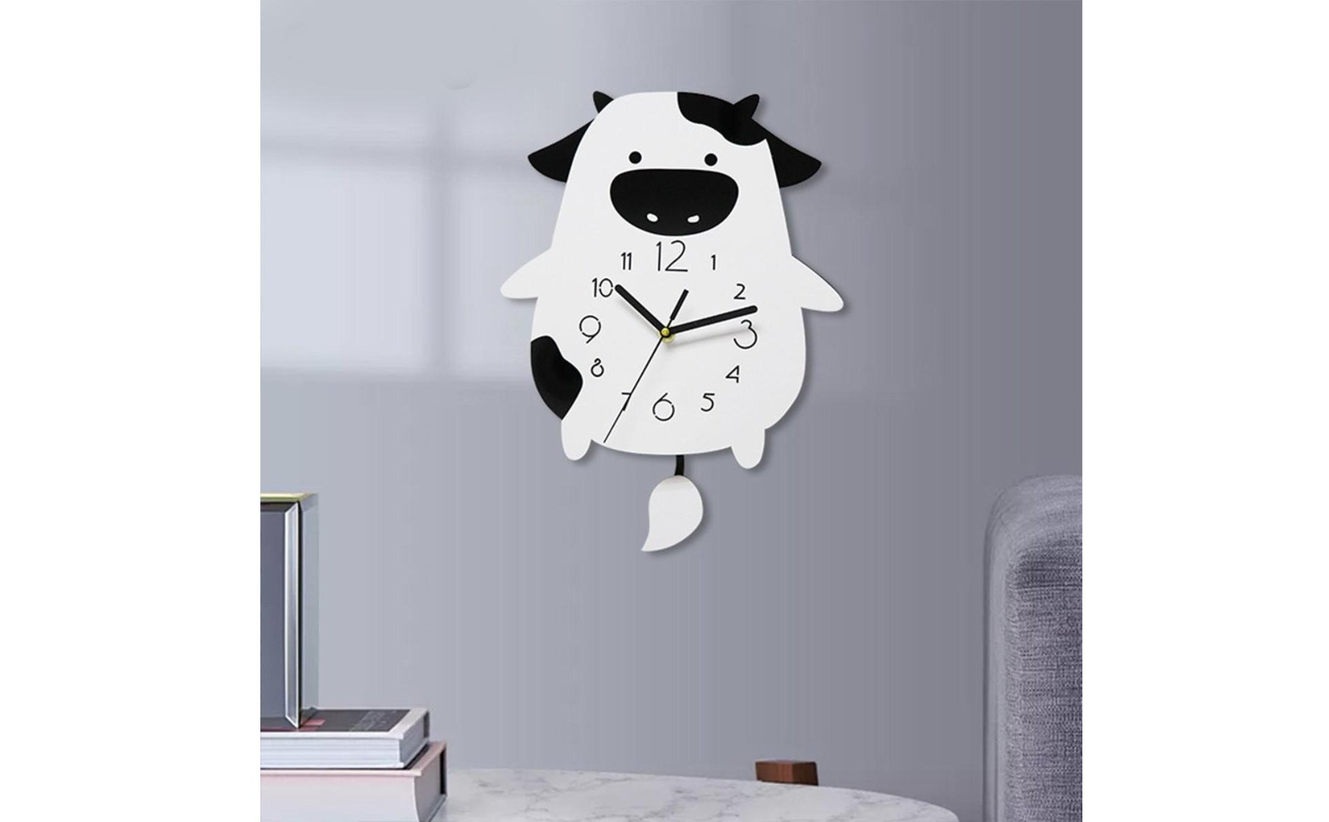 Cartoon Cow Clock Creative Gift Idea Cartoon Cow Wall Clock Silent Movement