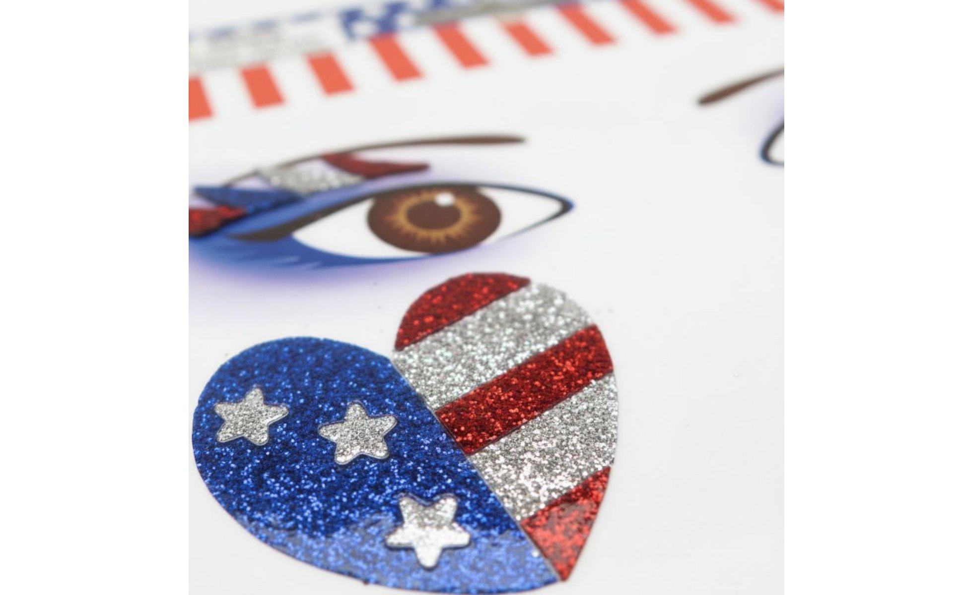 Independence Day Glitter Face Sticker Easy to Apply American Flag Face Jewels