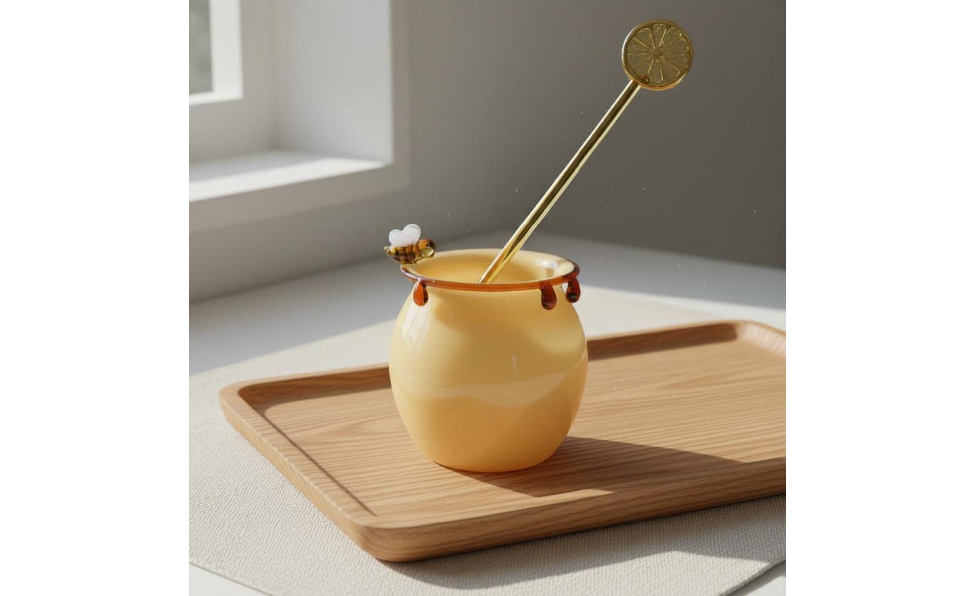 Honigtopf Glasbecher niedliches Bienendesign Glas mit Bienendekor für Party