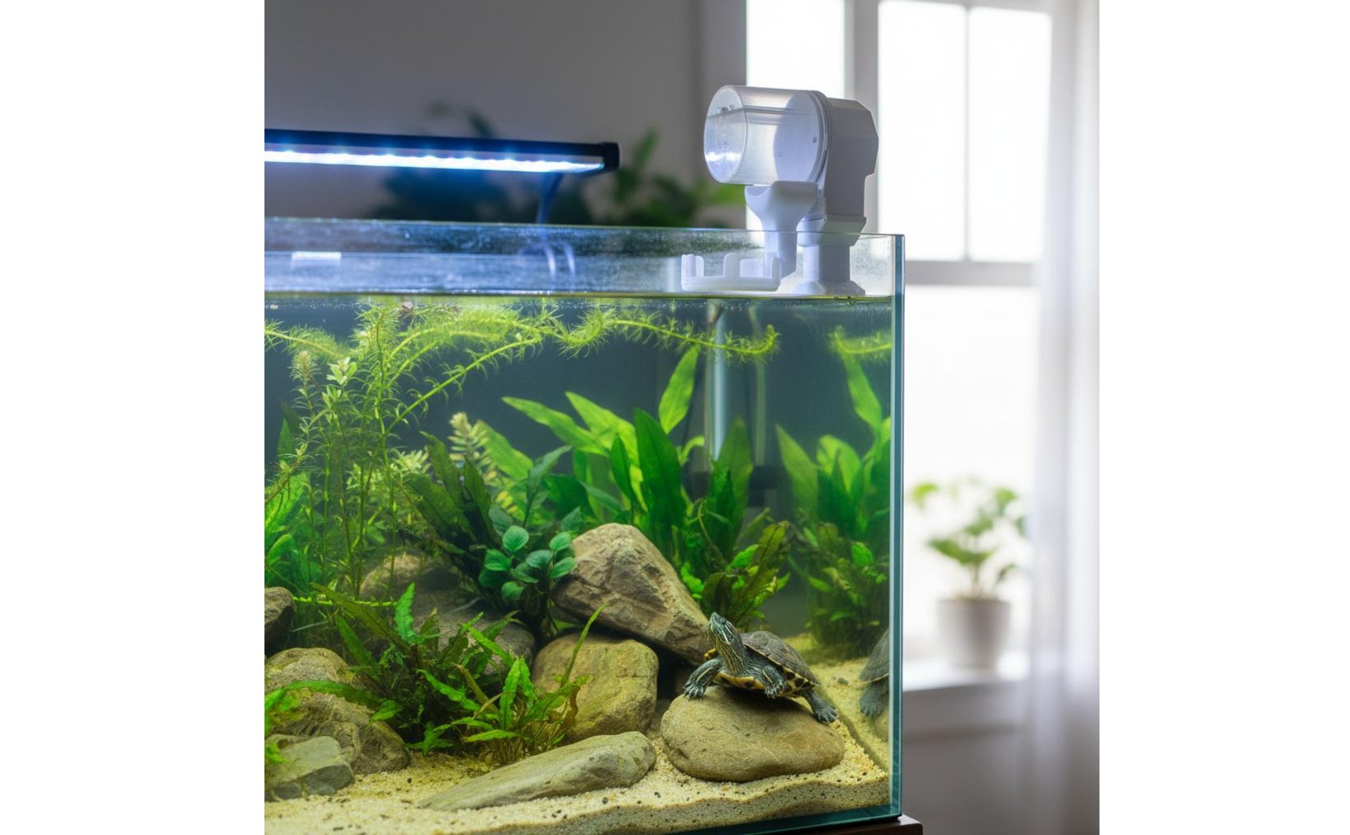 Automatischer Schildkrötenfutterautomat Große Kapazität für Abwesenheit, Urlaub