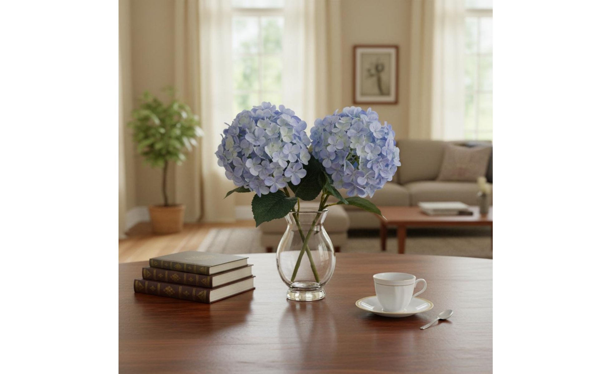 Fake Hydrangea Flower Lifelike Appearance Artificial Hydrangea Stem Realistic