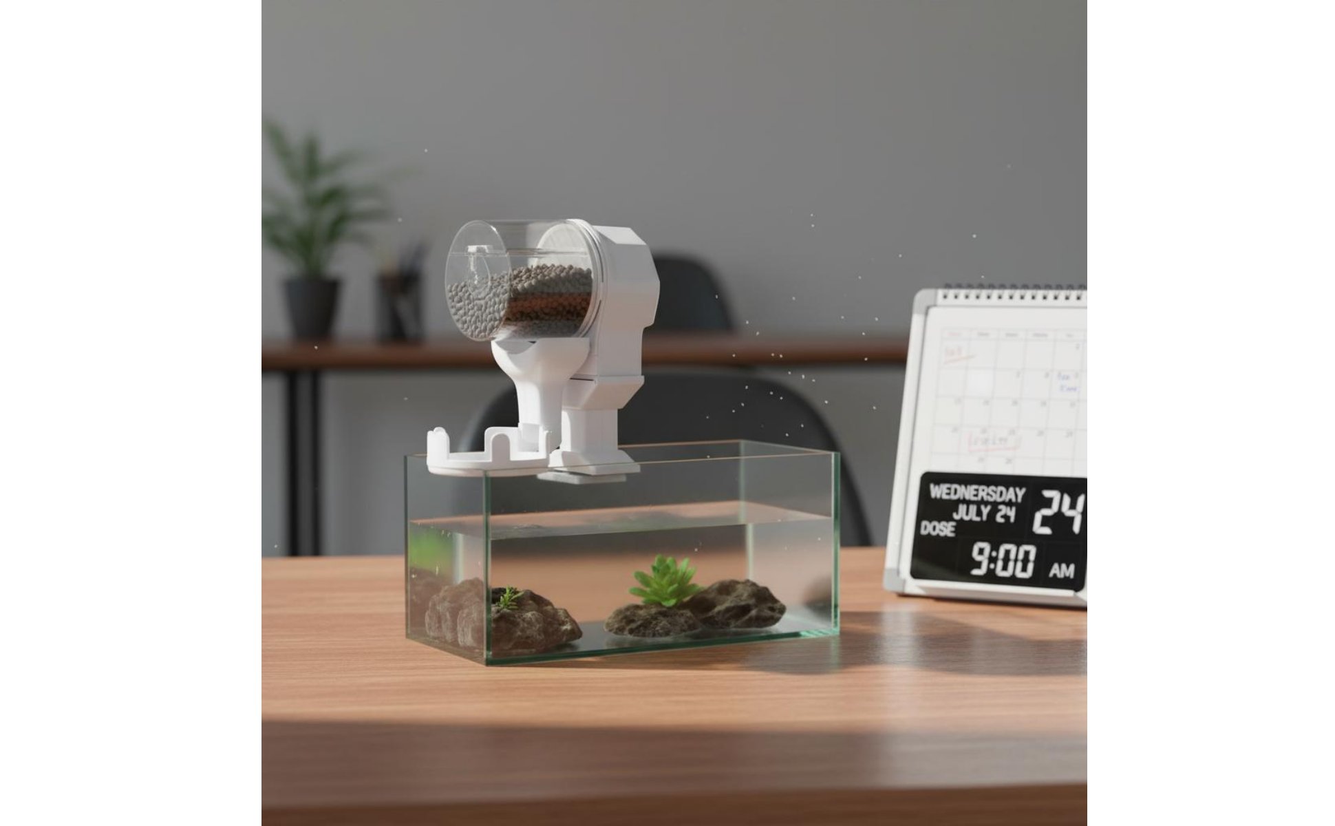 Automatischer Schildkrötenfutterautomat Große Kapazität für Abwesenheit, Urlaub