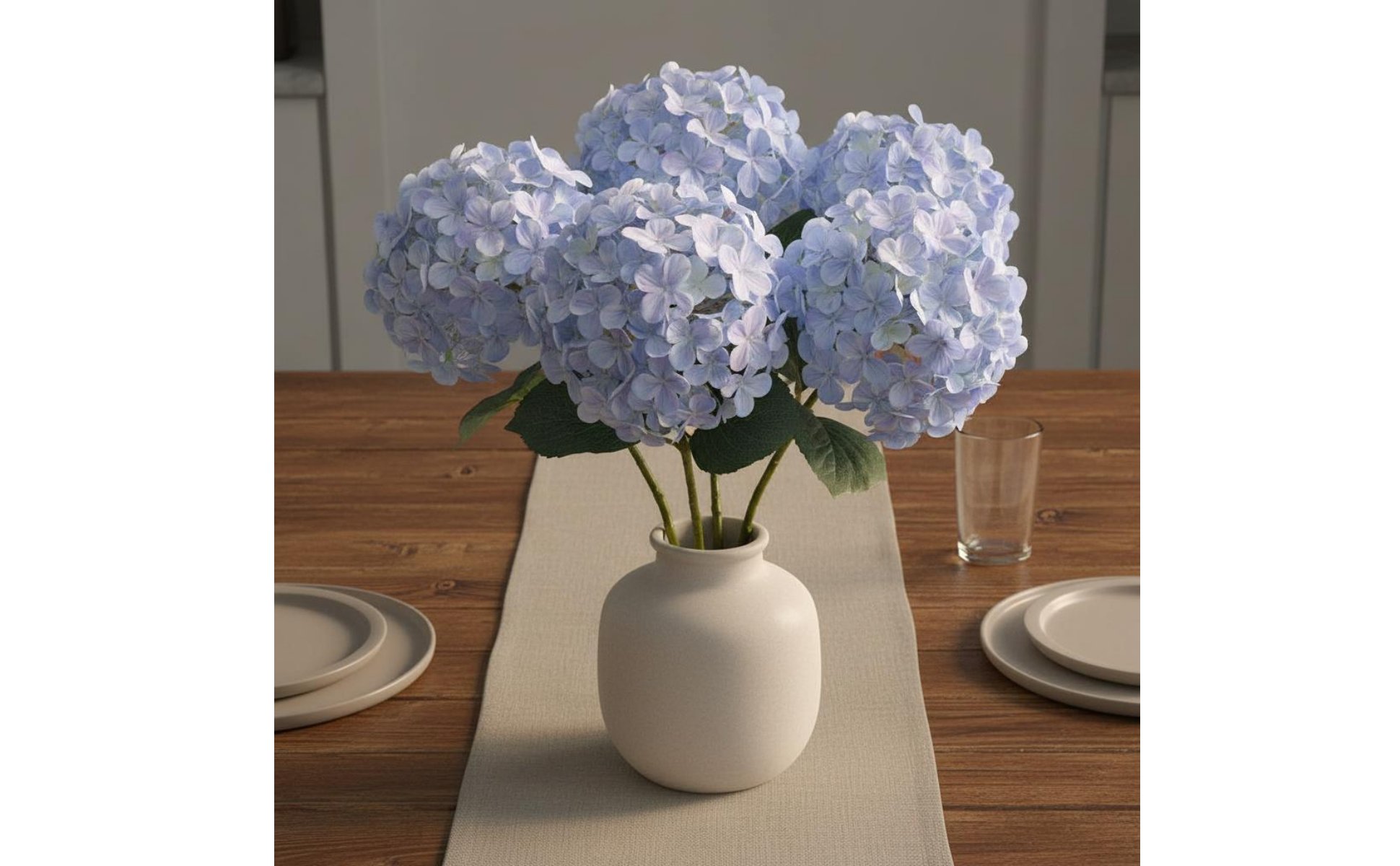 Fake Hydrangea Flower Lifelike Appearance Artificial Hydrangea Stem Realistic