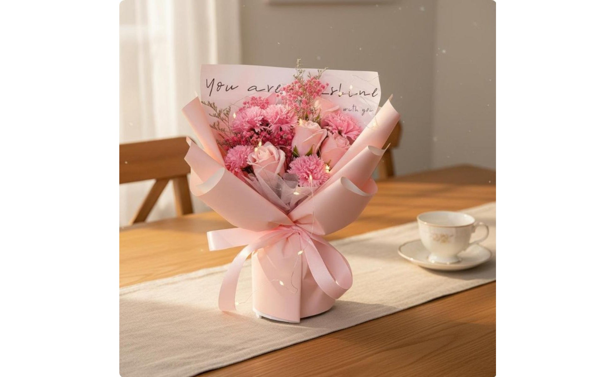 Soap Flower Arrangement Long-Lasting Everlasting Blossom Arrangement Elegant