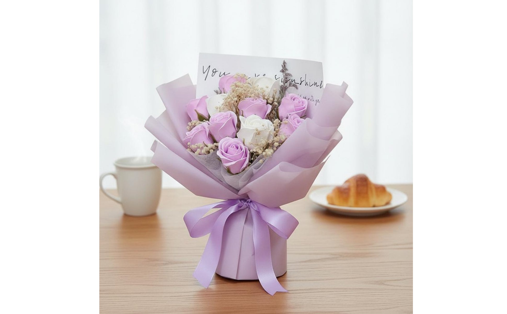 Soap Flower Arrangement Long-Lasting Everlasting Blossom Arrangement Elegant