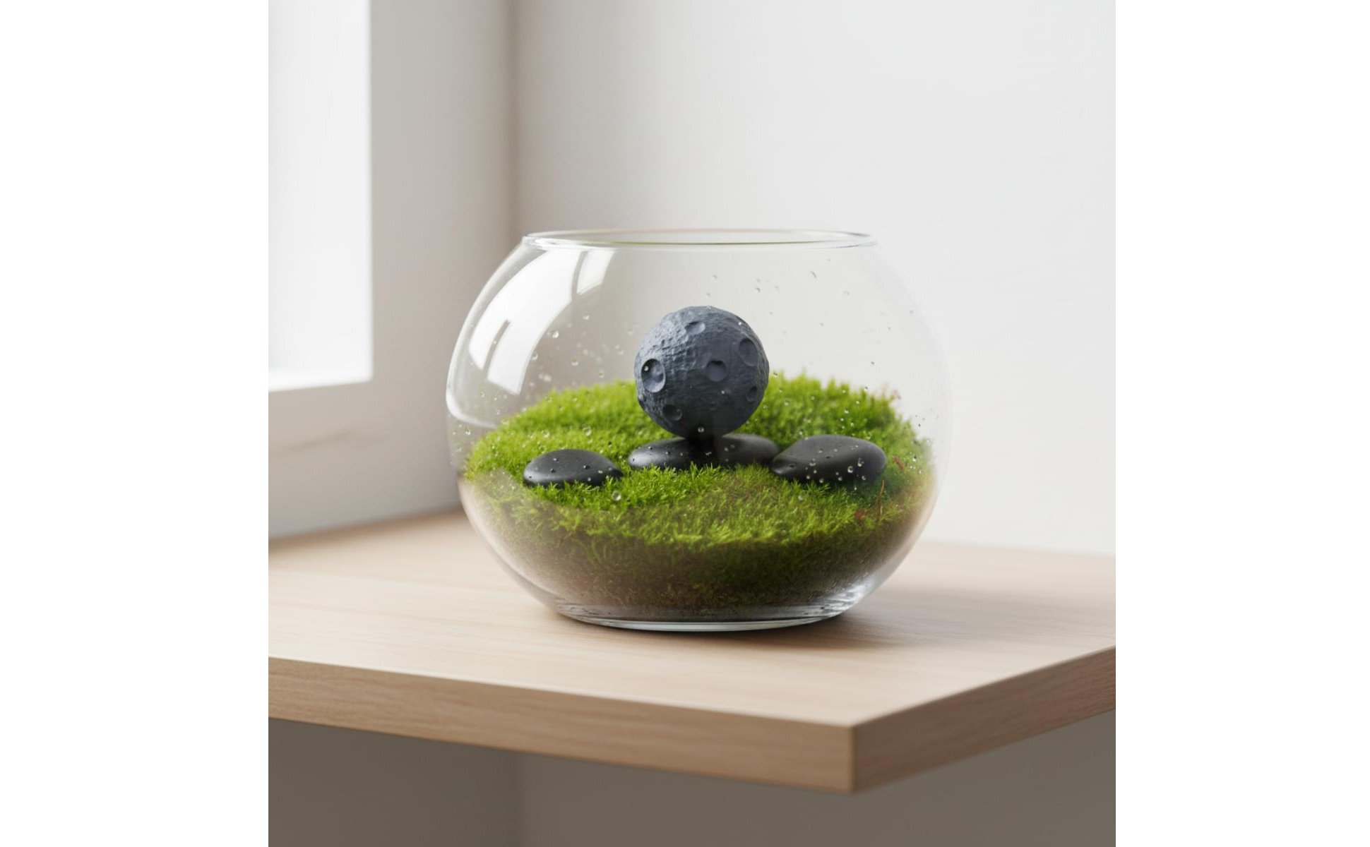 Miniature Moon Model Handmade Sand Table Moon Ornament for Terrariums, Hobbyists