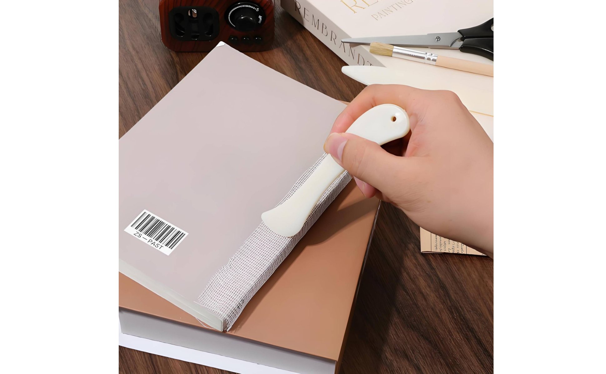 4 Pieces Bookbinding Tool Set Natural Color Book Spine Repair Kit for Librarians