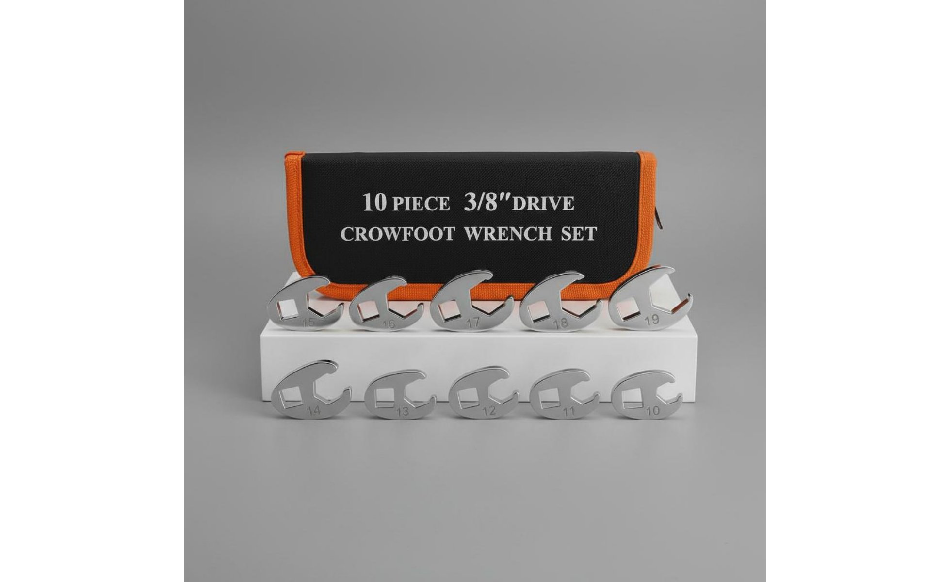 10 Pieces 3/8 Inch Drive Wrench Heads Tight Space Reach Crowfoot Wrench Set