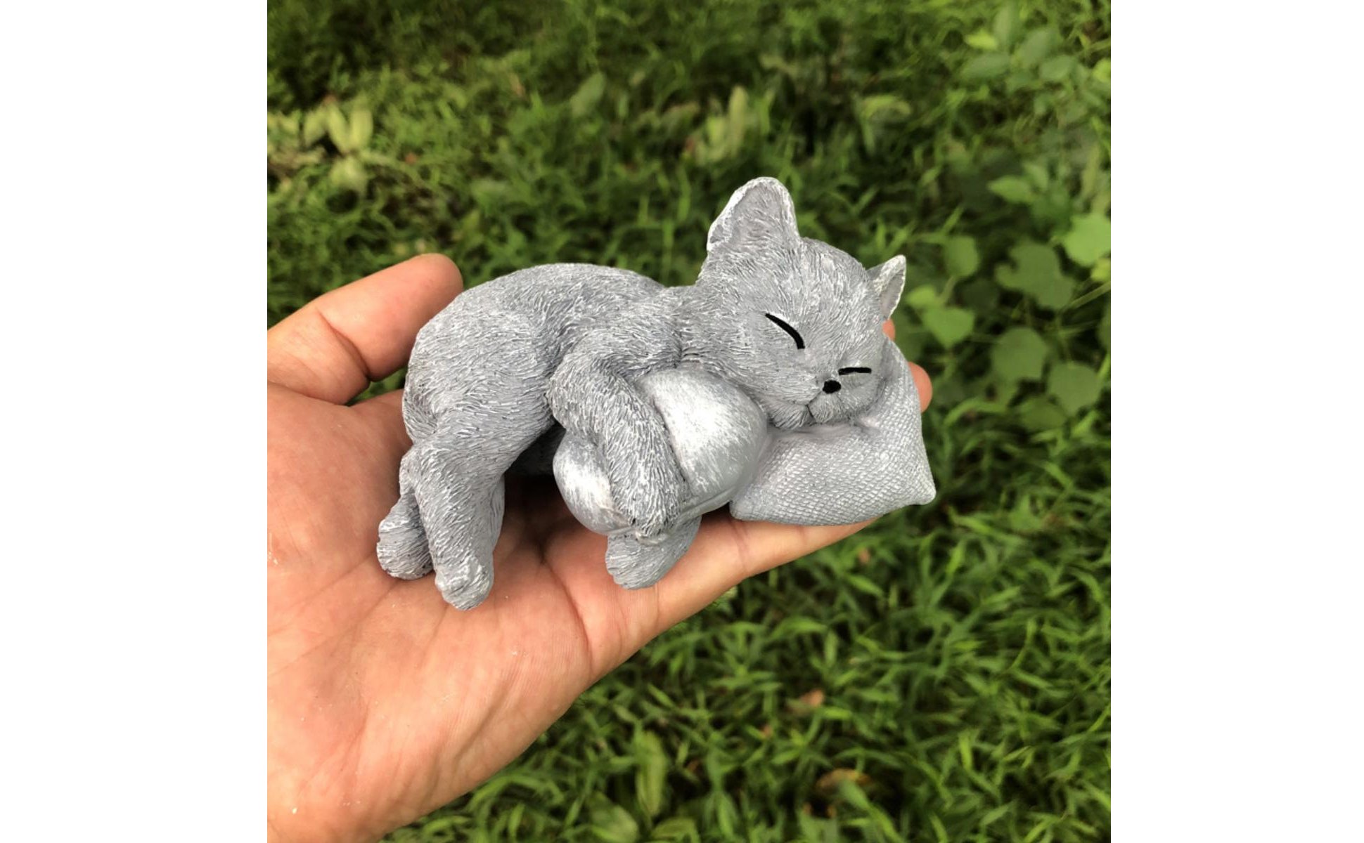 Pet Grave Marker Sympathy Gift Cat Memorial Stone Weather-Resistant for Patio
