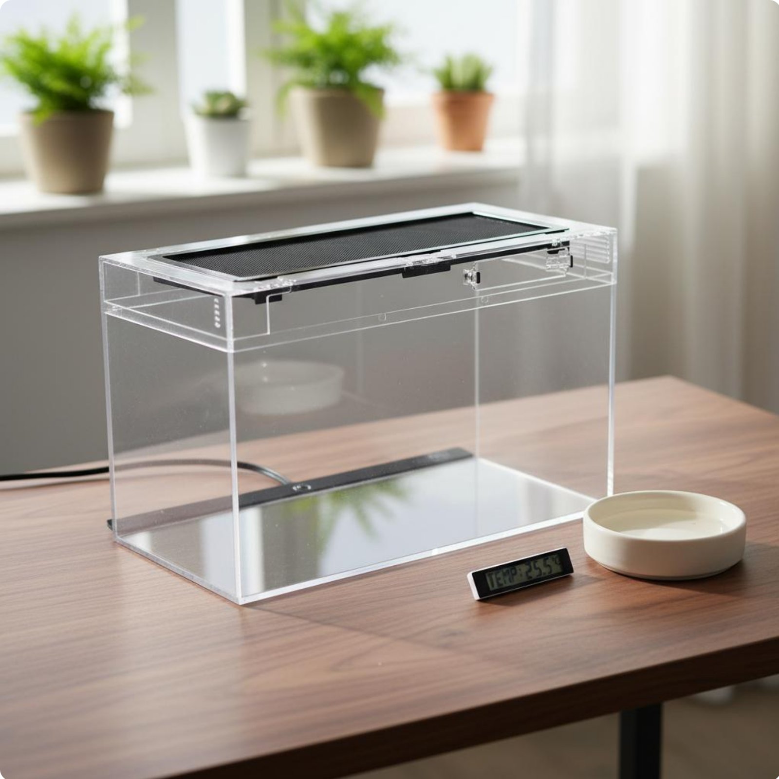 Amphibian Enclosure Ventilated Mesh Lid Gecko Vivarium Optimal Ventilation