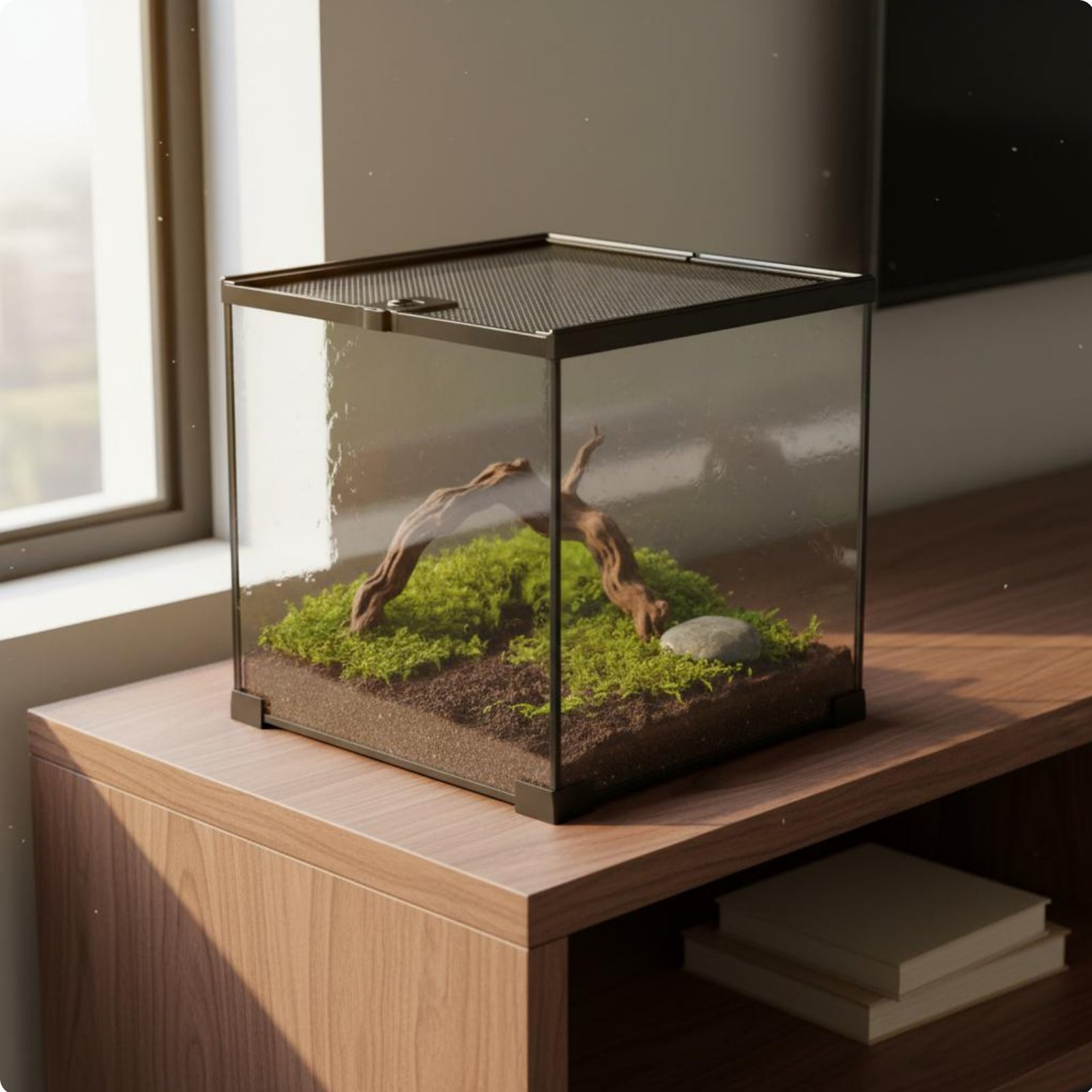 Stackable Amphibian Enclosure Anti-Escape Design Lizard Habitat Excellent