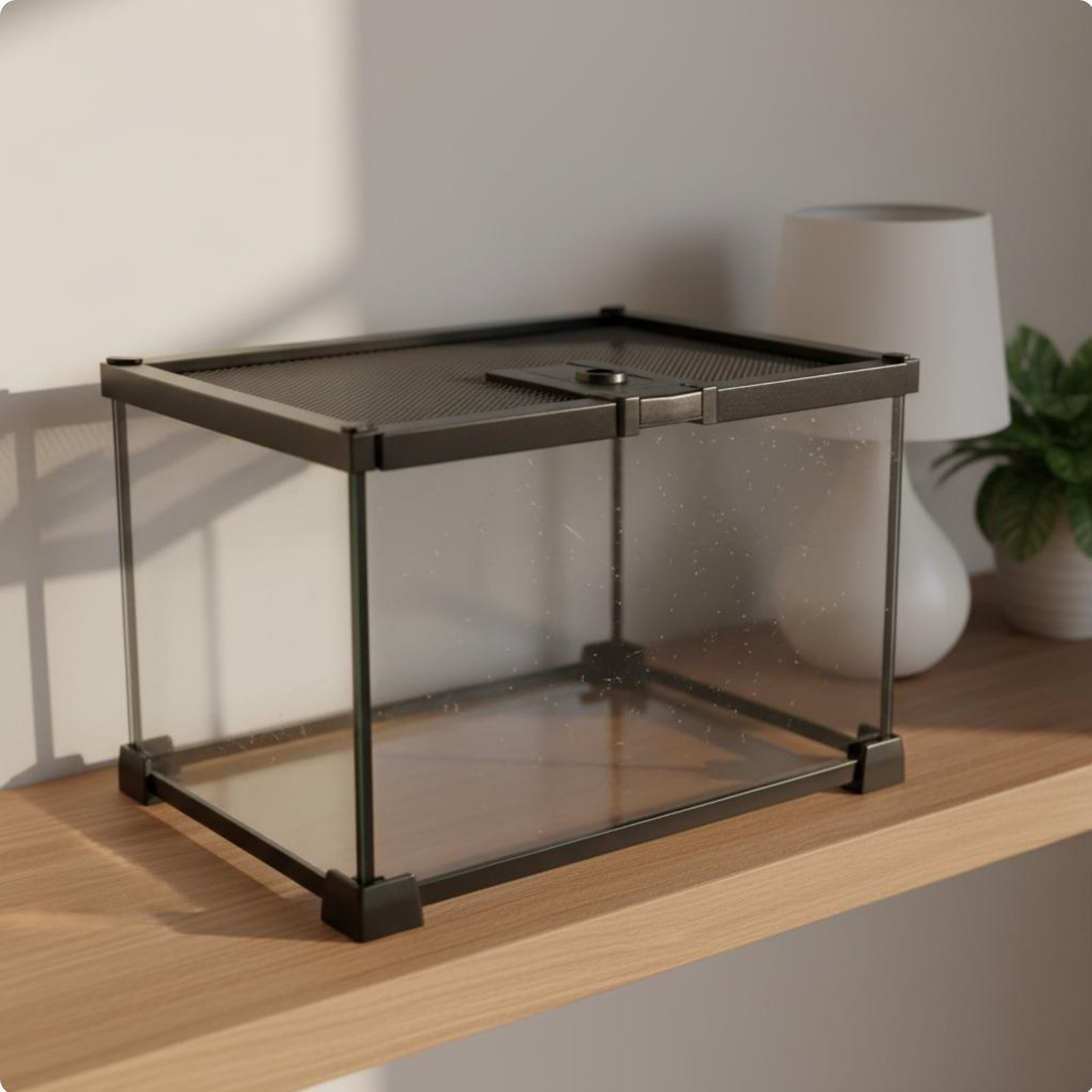 Glass Amphibian Terrarium Top Ventilation Transparent Amphibian Enclosure