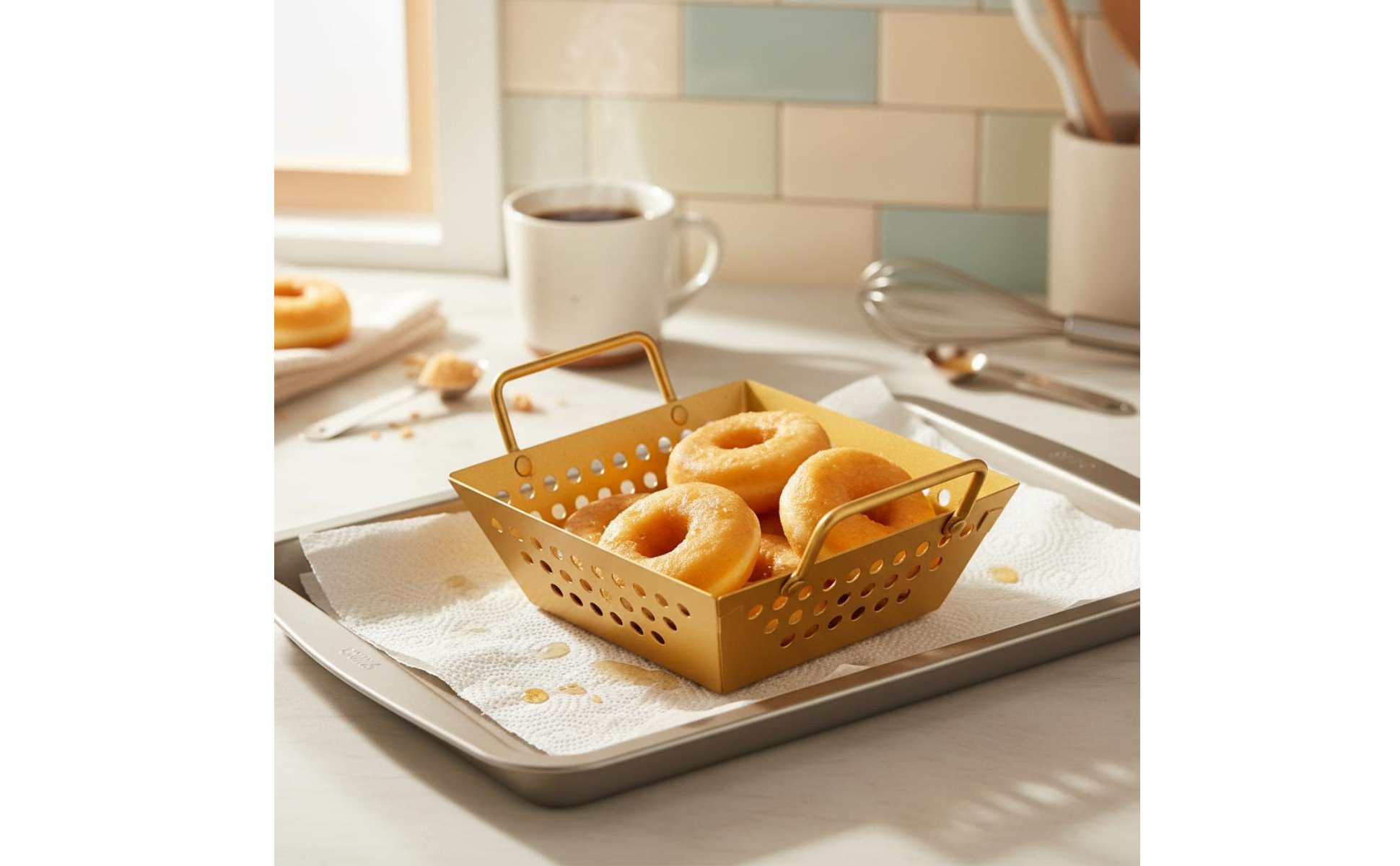 Frittierkorb aus rostfreier Stahl quadratischer Pommeskorb langlebig für Party
