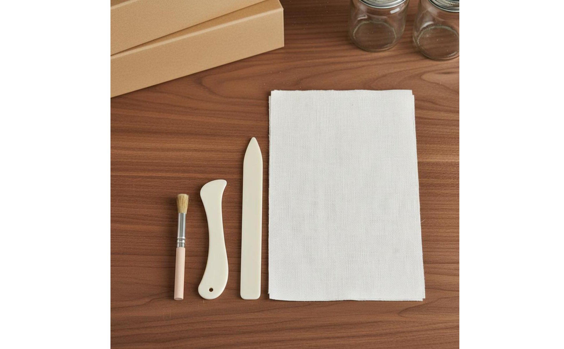 4 Pieces Bookbinding Tool Set Natural Color Book Spine Repair Kit for Librarians