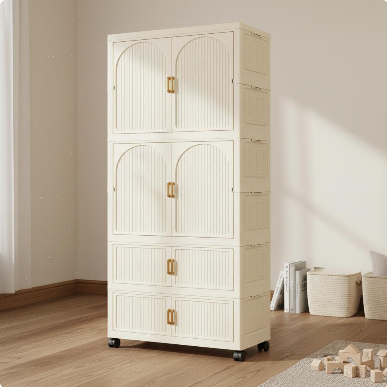 Multi-Tier Plastic Closet Large Capacity Stackable Storage Drawers for Playroom