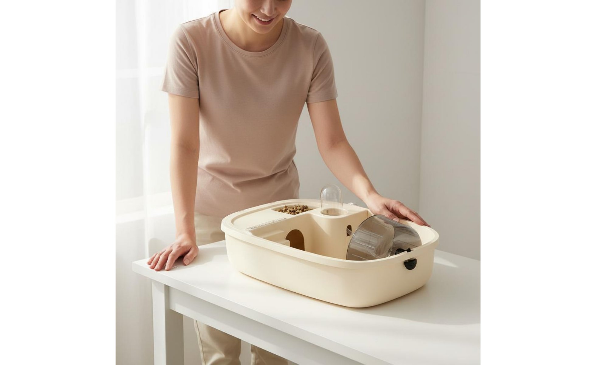 Plastic Hamster House with Accessories Easy to Clean Portable Hamster Cage