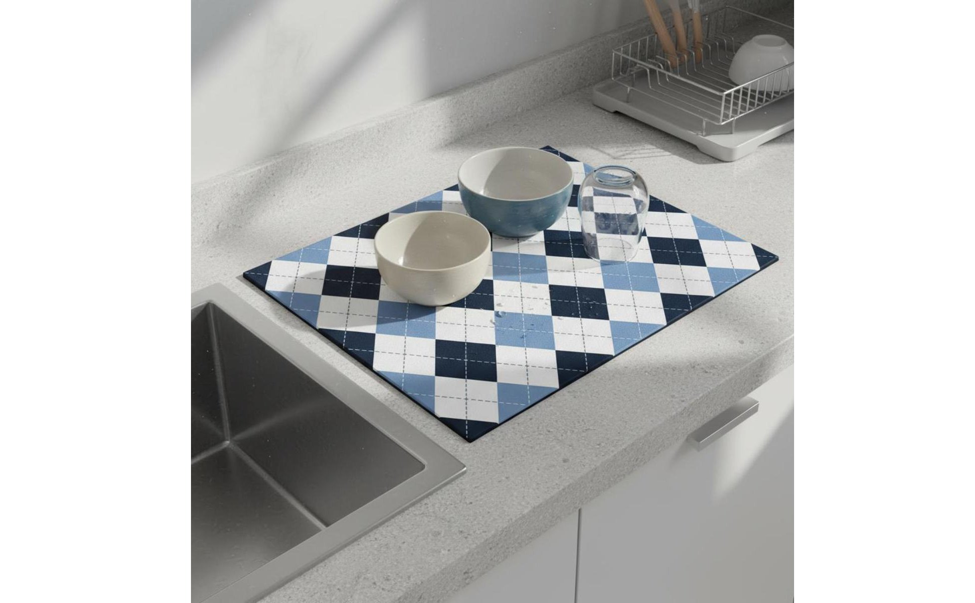 Dish Drying Mat Easy to Clean Diatomaceous Mineral Mat Stain Resistant