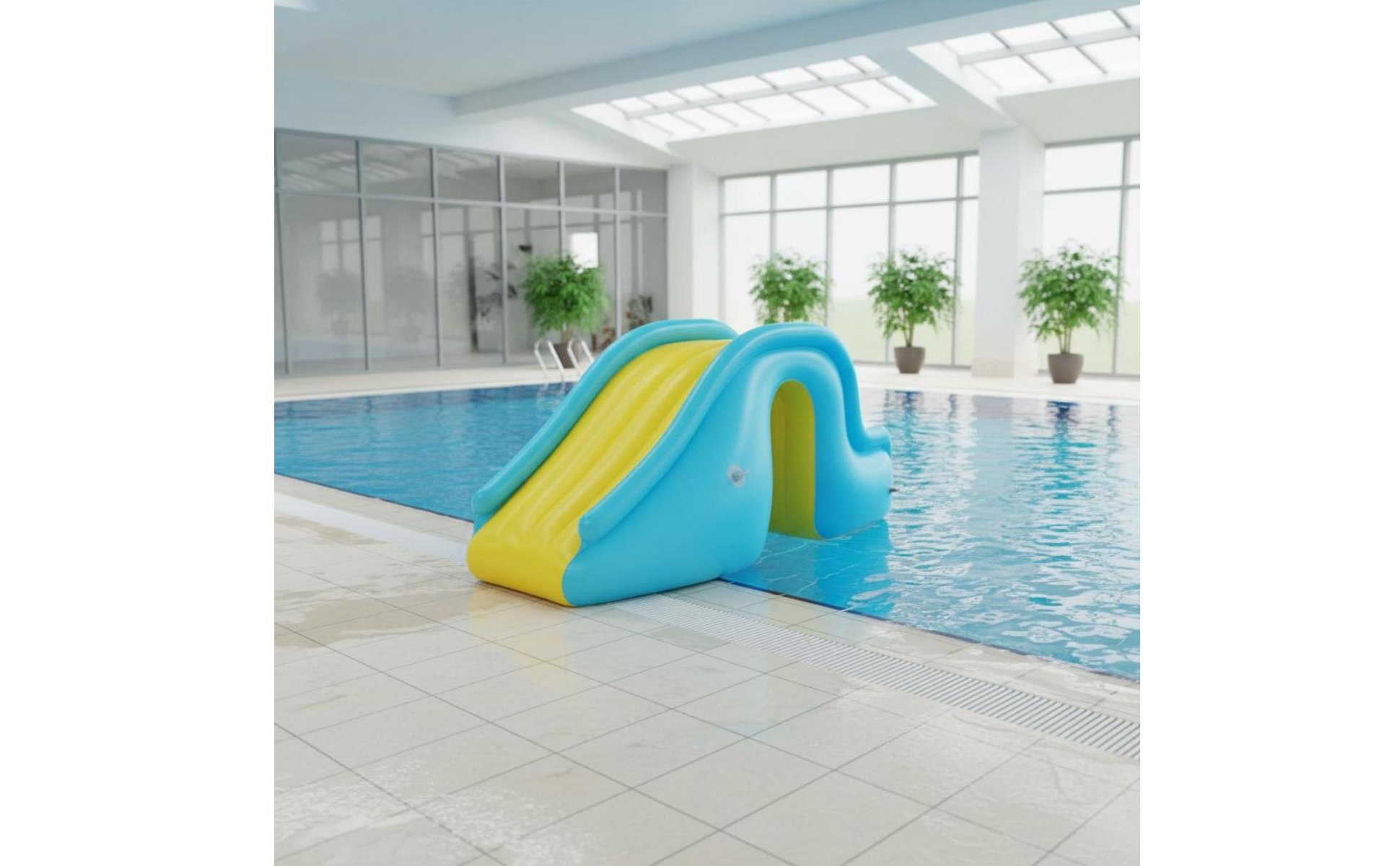 Aufblasbare Poolrutsche leicht zu klettern Garten Wasserrutsche breite Stufen