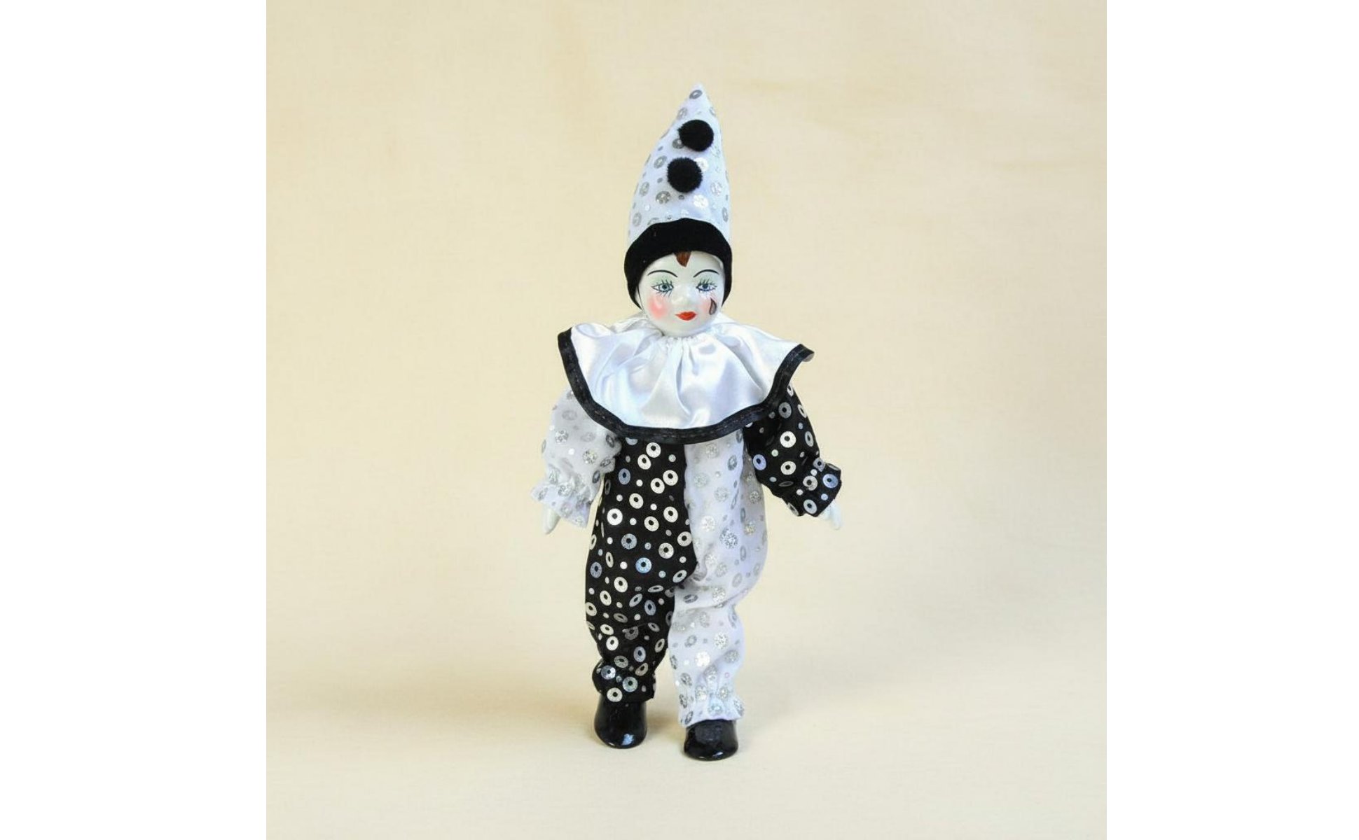 Ceramic Jester Doll Souvenir Gift Porcelain Clown Doll Art Piece for Collectors