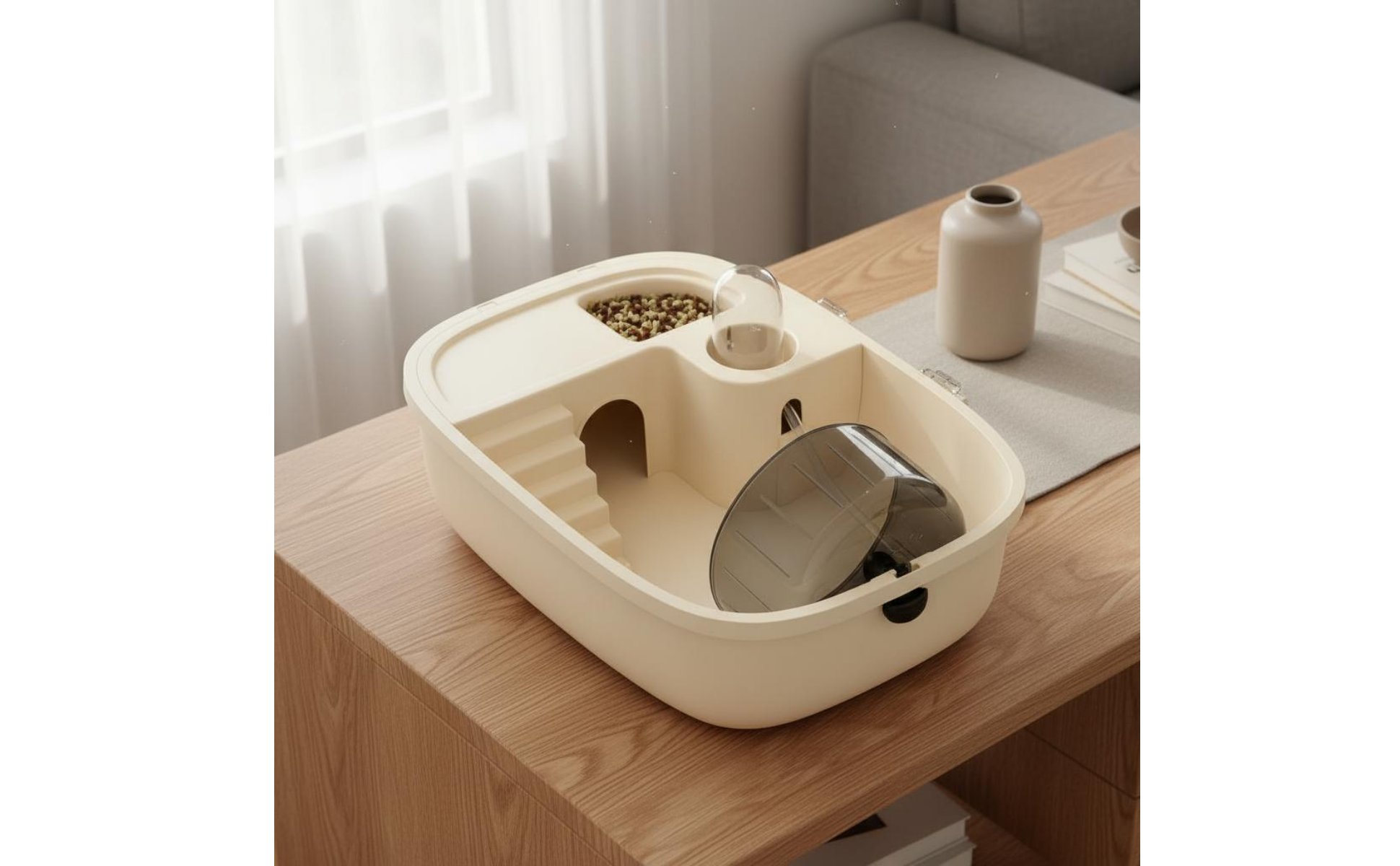 Plastic Hamster House with Accessories Easy to Clean Portable Hamster Cage