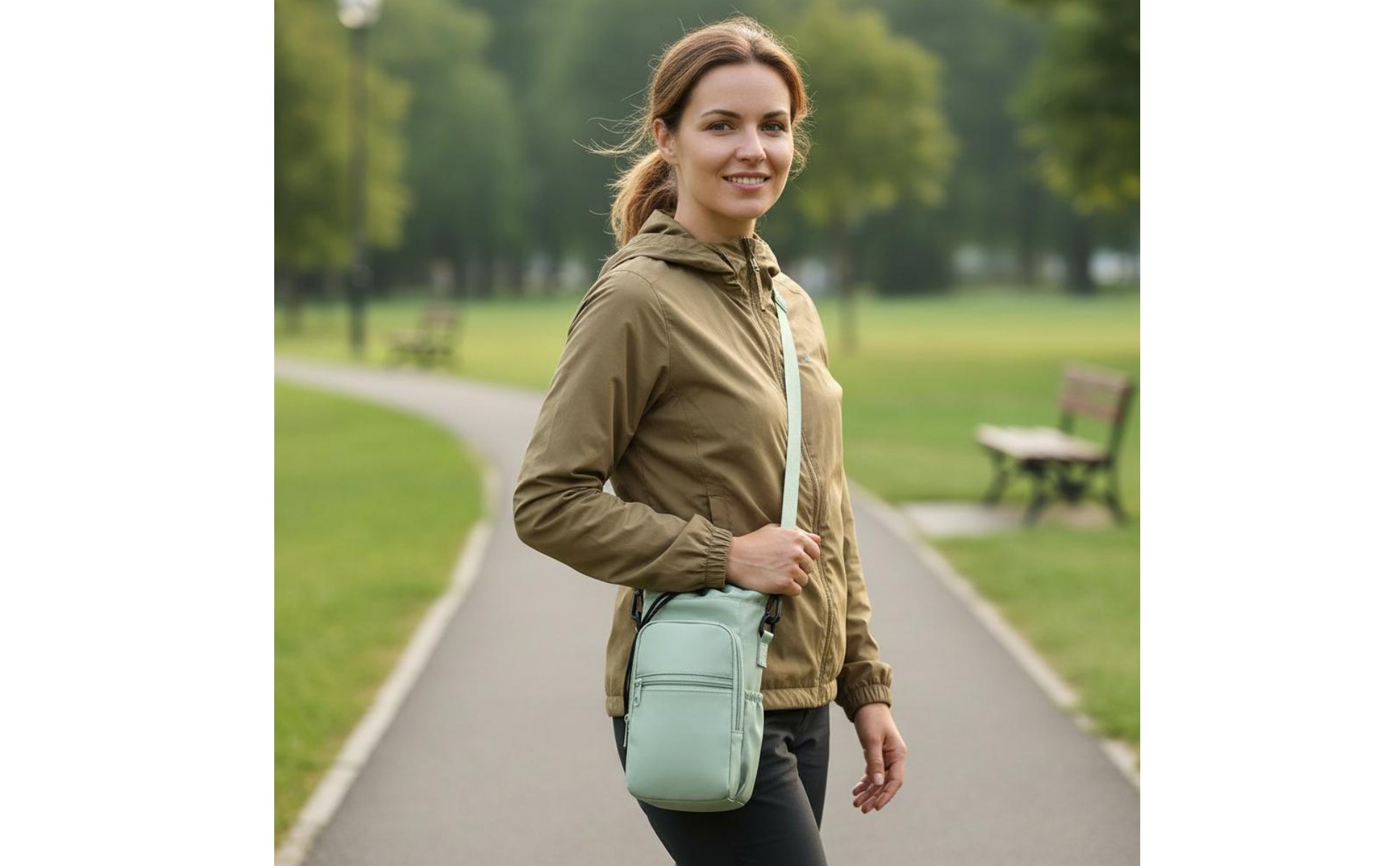 Water Bottle Bag with Phone Pocket Waterproof Crossbody Water Bottle Holder