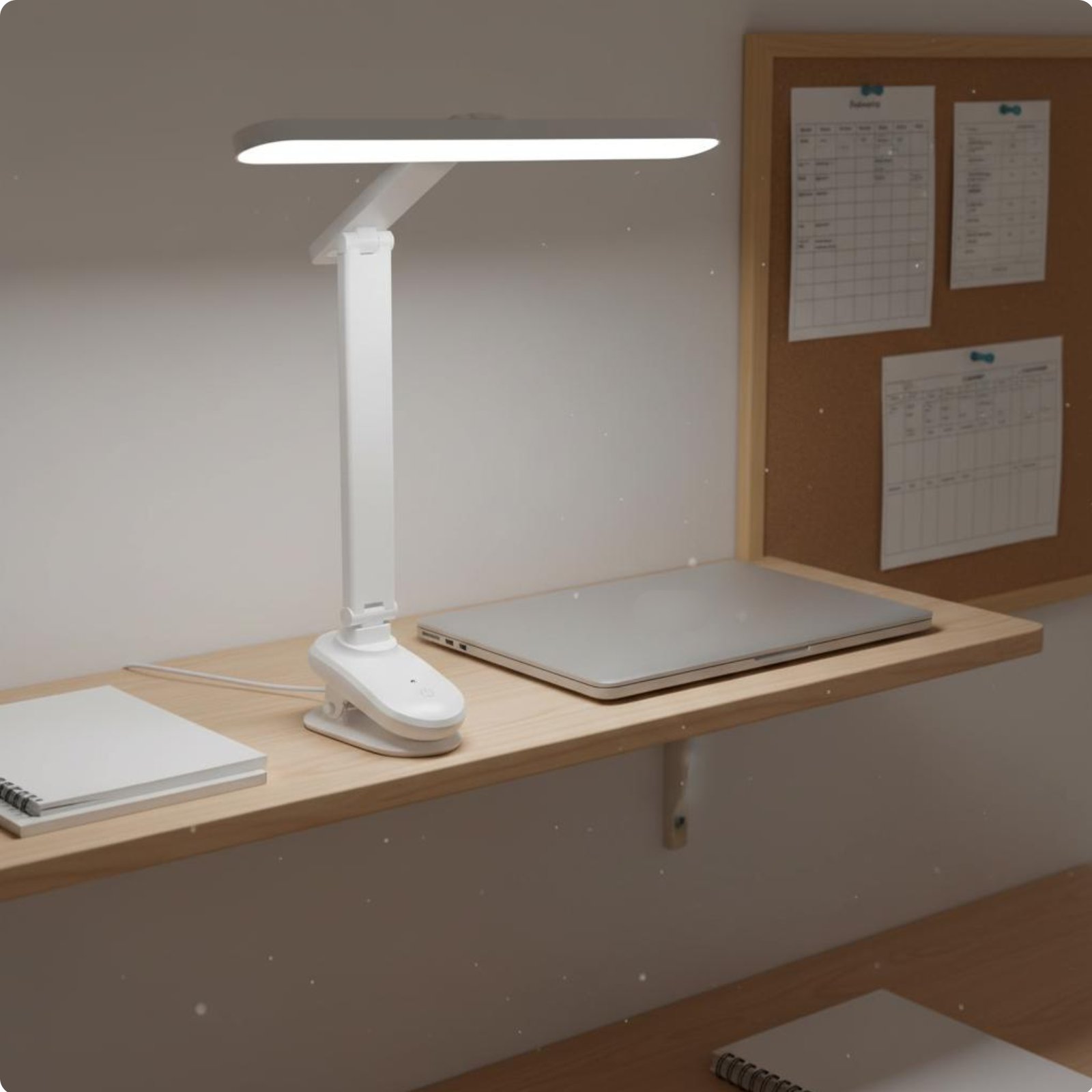 LED Clamp-on Desk Lamp 3 Color Modes Adjustable Arm Clamp Light Auto-Deactivate