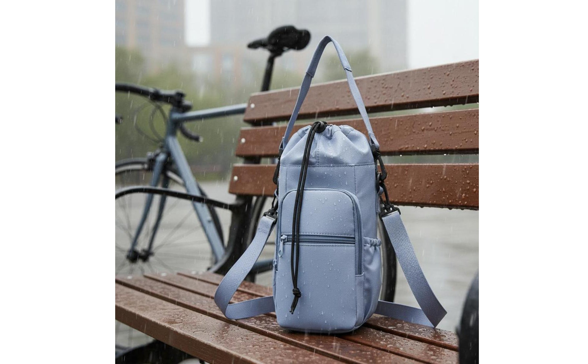 Water Bottle Bag with Phone Pocket Waterproof Crossbody Water Bottle Holder
