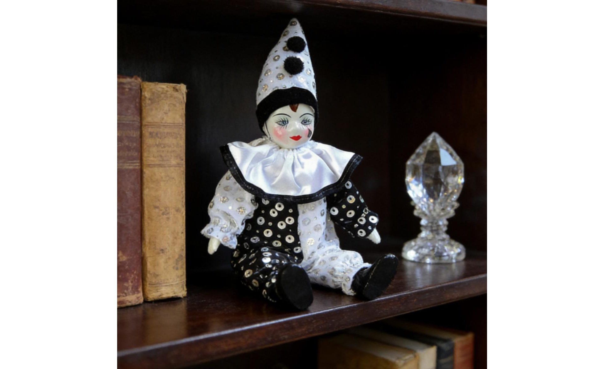 Ceramic Jester Doll Souvenir Gift Porcelain Clown Doll Art Piece for Collectors