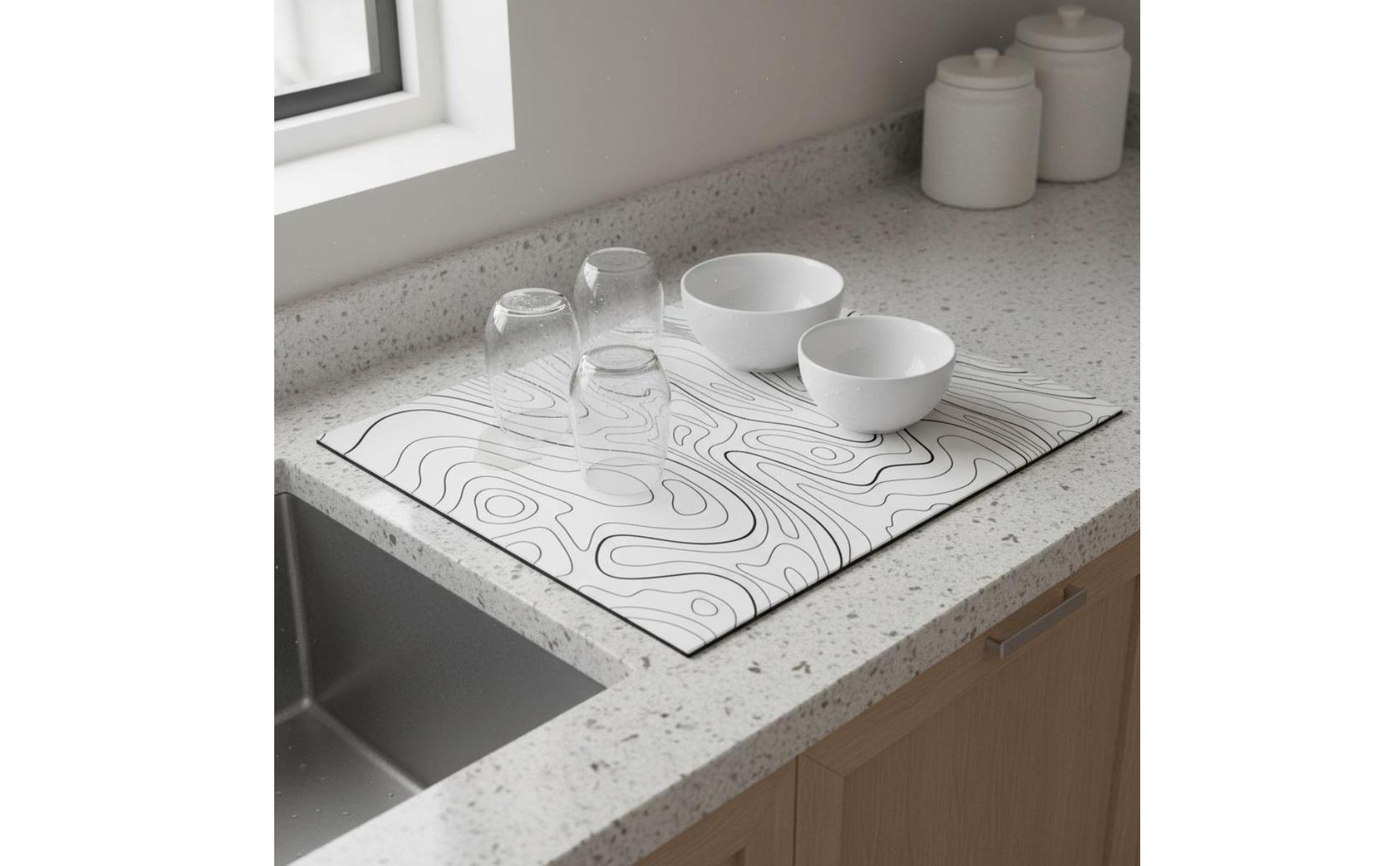 Dish Drying Mat Easy to Clean Diatomaceous Mineral Mat Stain Resistant