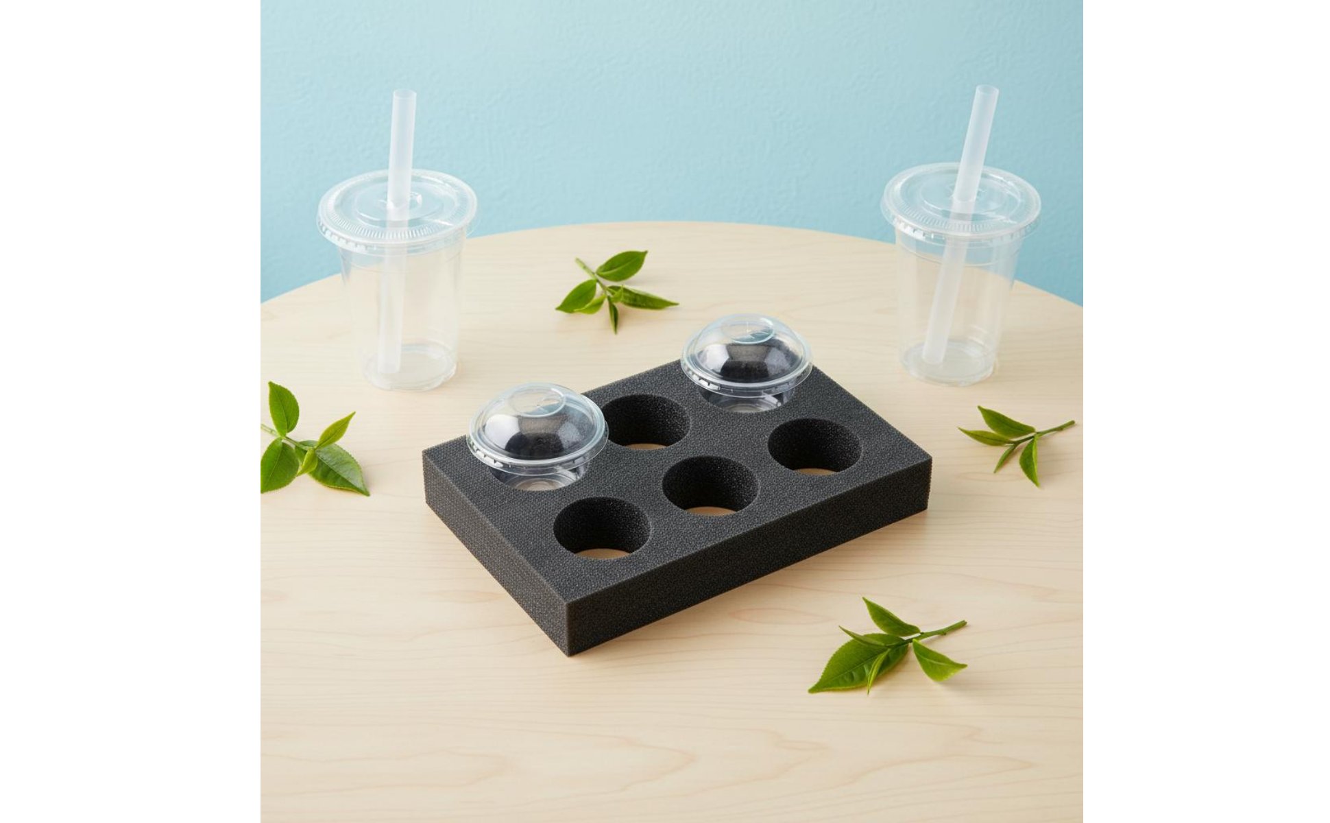 Foam Cup Holder Insert Reusable Delivery Bag Drink Carrier Spill-Proof