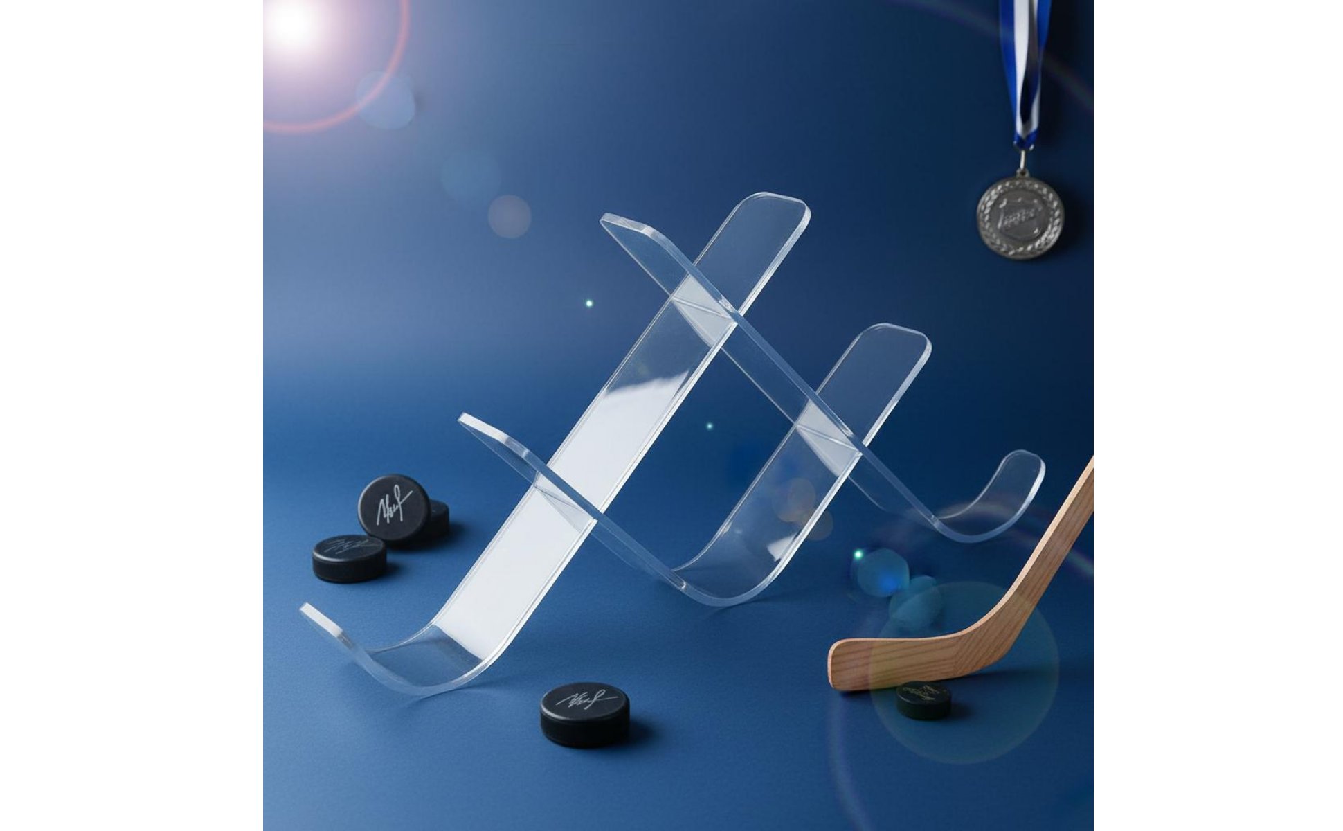 Hockey Puck Display Stand Fits Official Pucks Acrylic Puck Stand for Man Cave