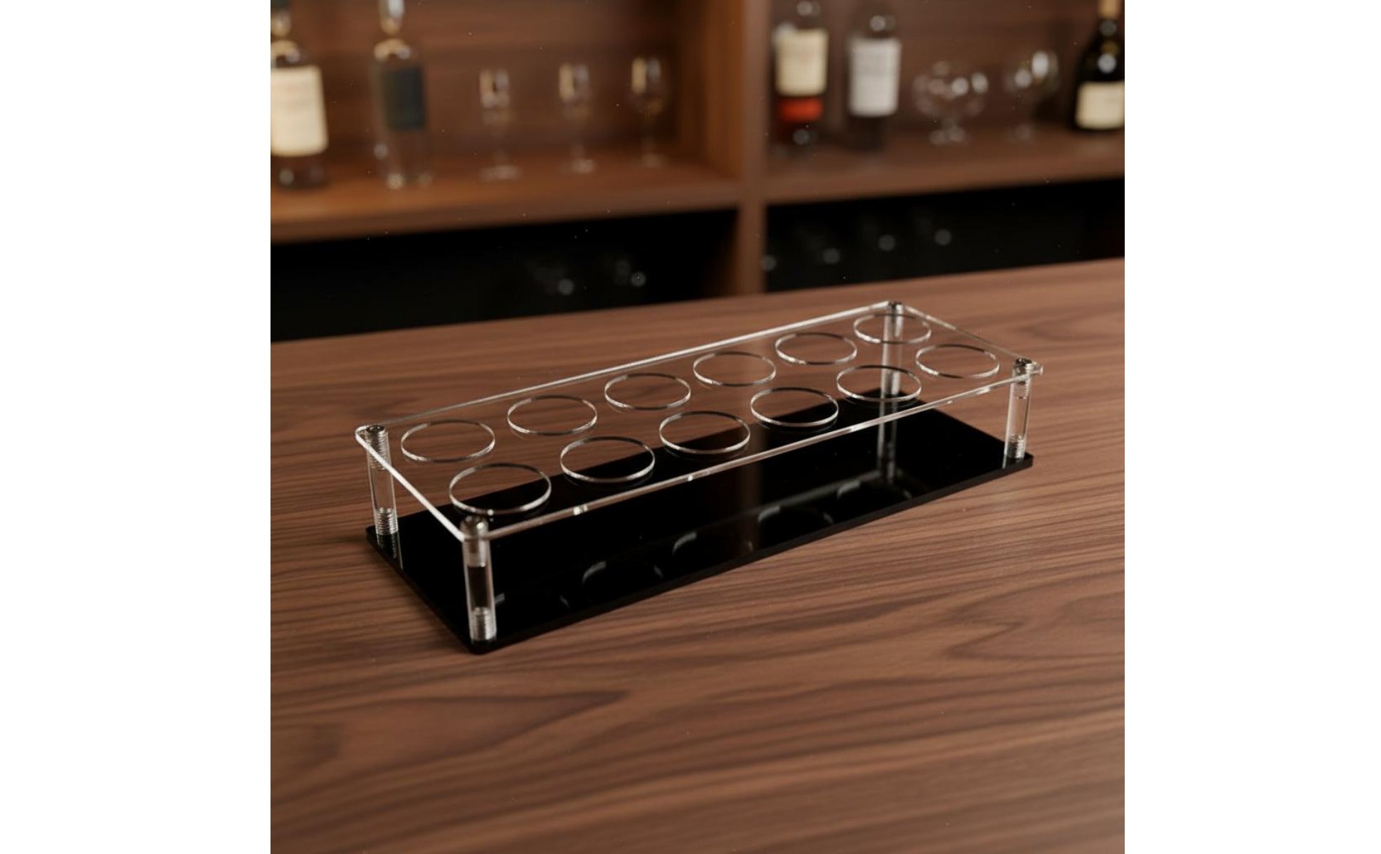 Acrylic Spirit Glass Holder Modern Design Spirit Glass Serving Tray Easy To