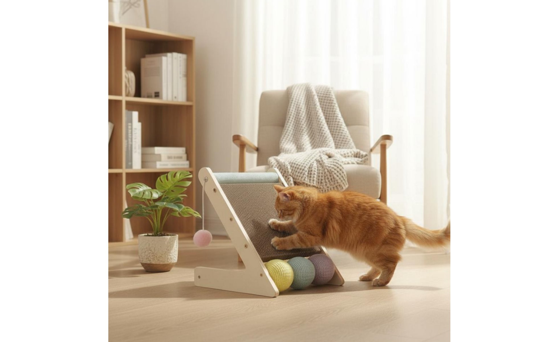 Triangle Cat Scratching Board Wear-Resistant Triangle Cat Scratcher Low Shedding