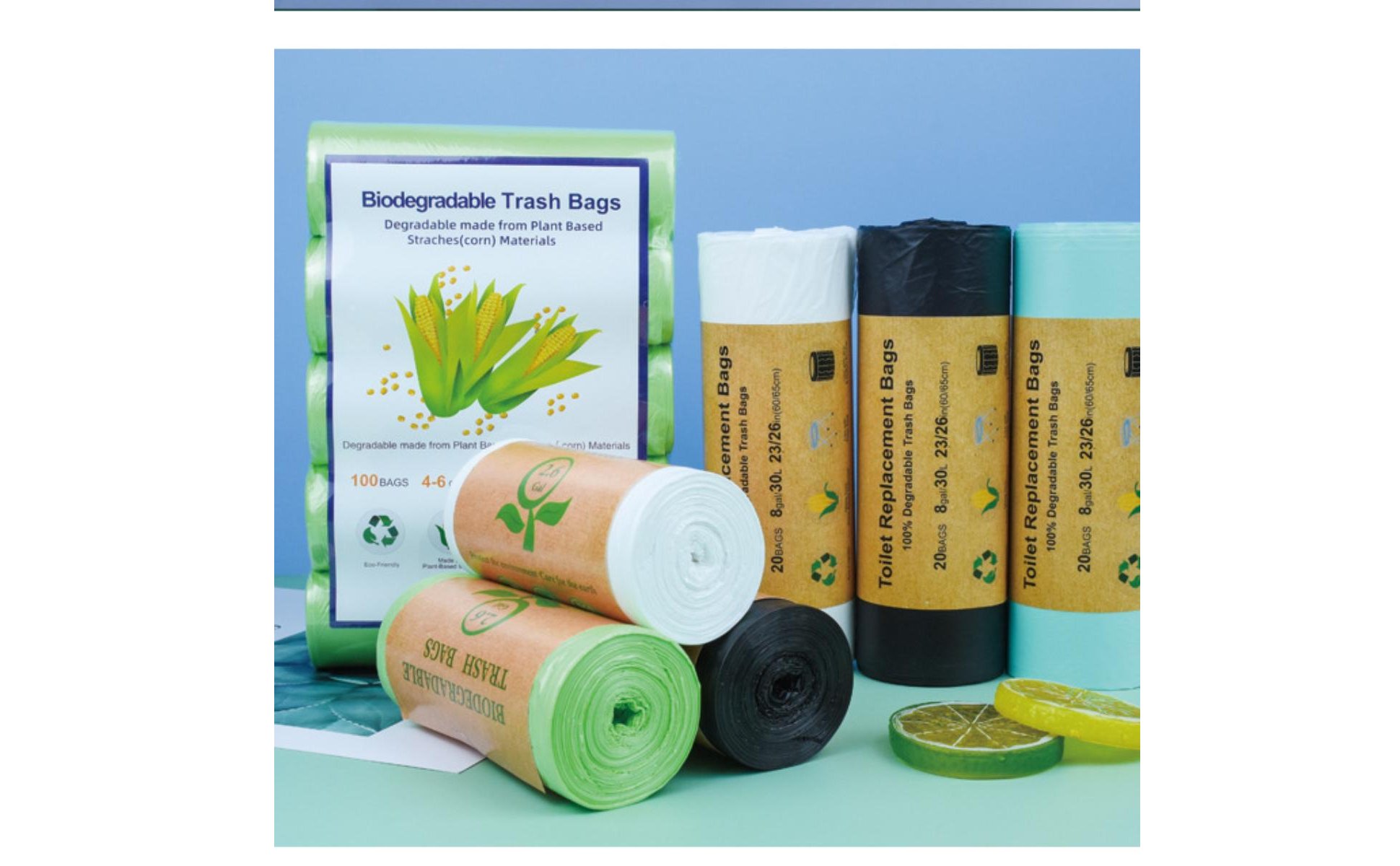 Biodegradable Trash Bags Thickened Biodegradable Garbage Bag Easy Tear-Away