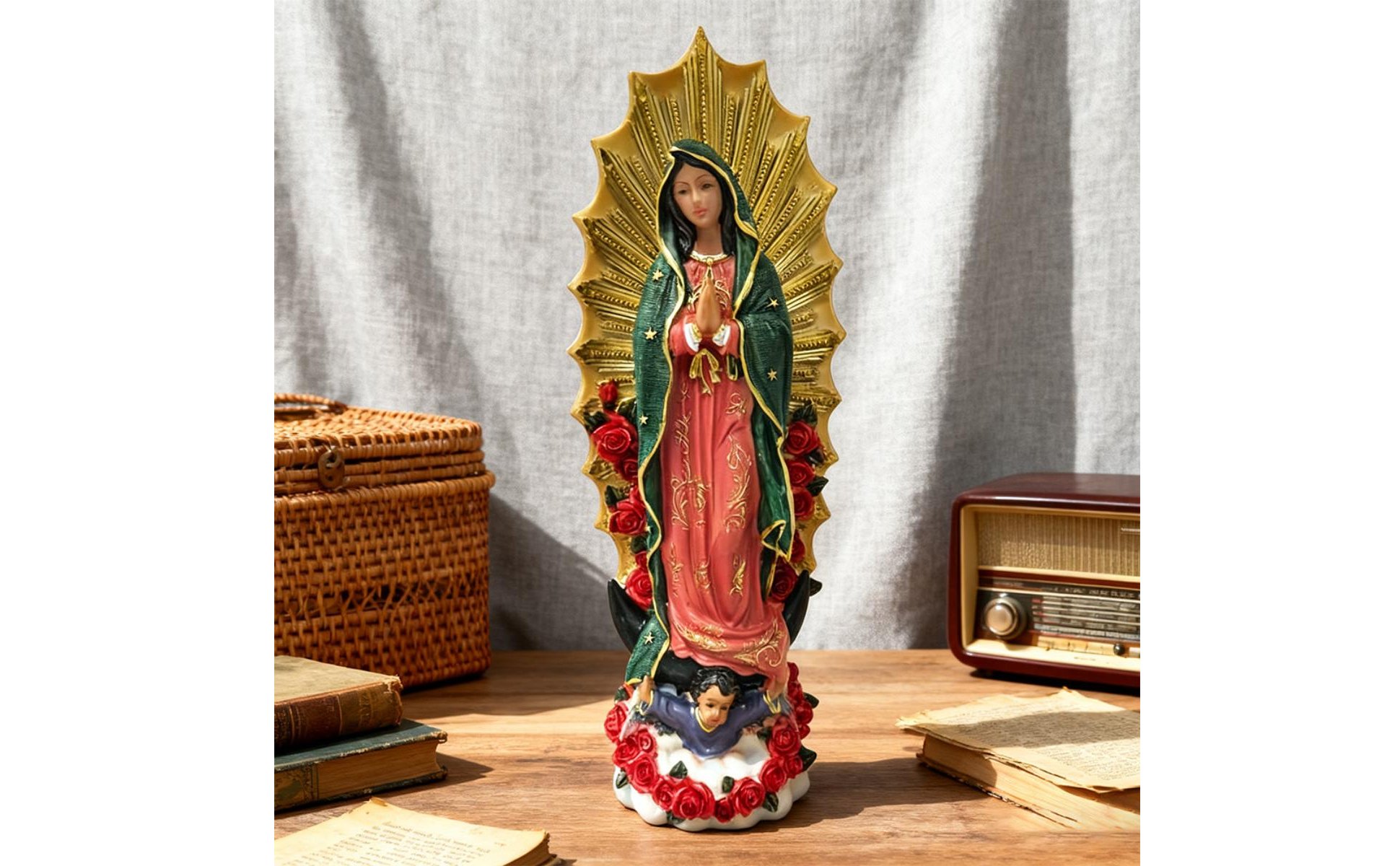 Our Lady of Guadalupe Figurine Hand-Painted Details Our Lady of Guadalupe Statue