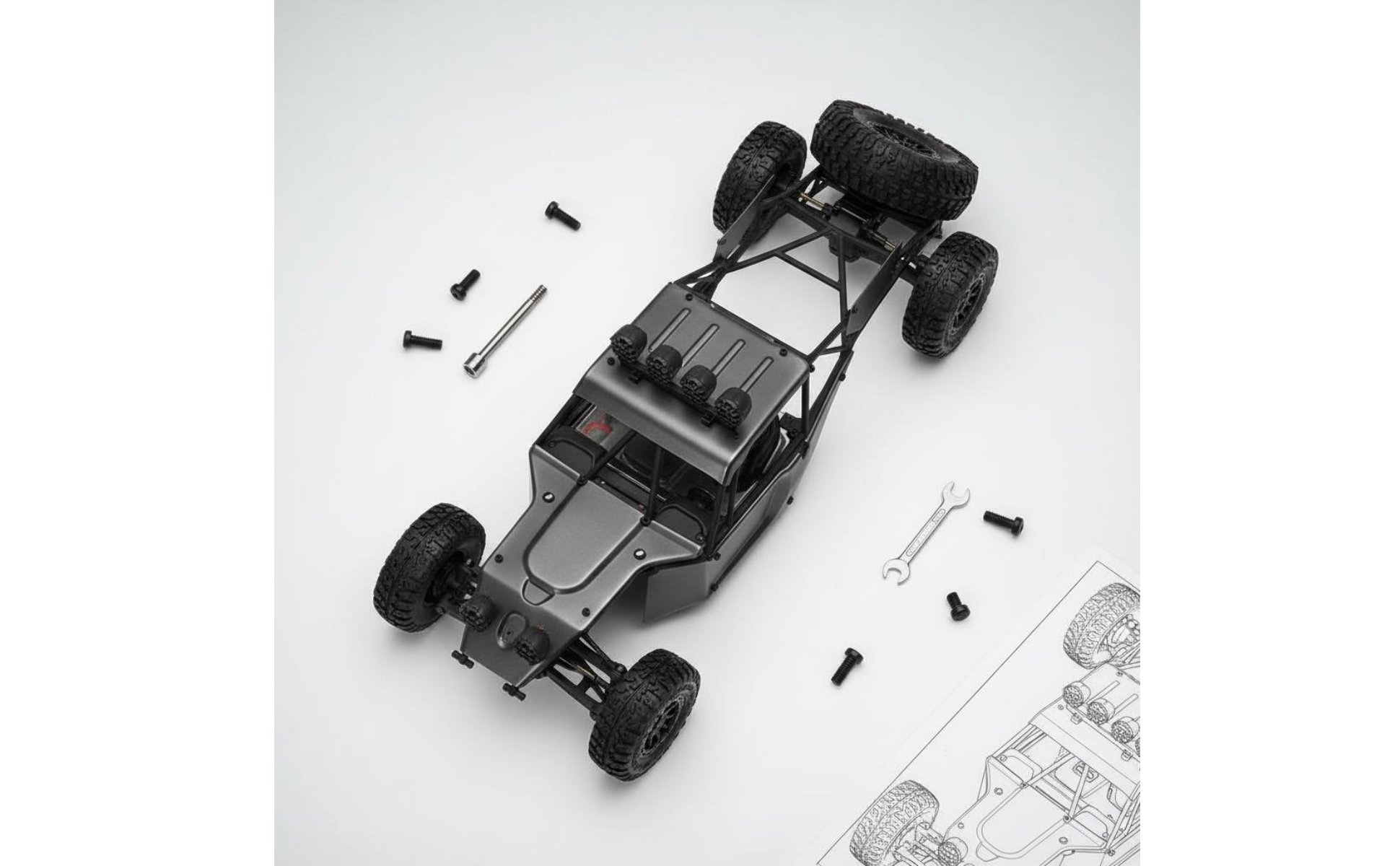 1:12 Scale RC Car Body Metal Desert Desert Racer Shell