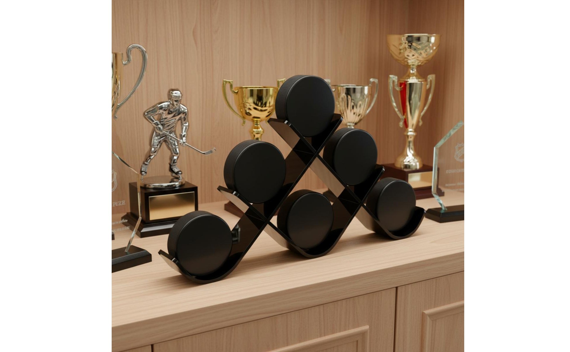 Hockey Puck Display Stand Fits Official Pucks Acrylic Puck Stand for Man Cave