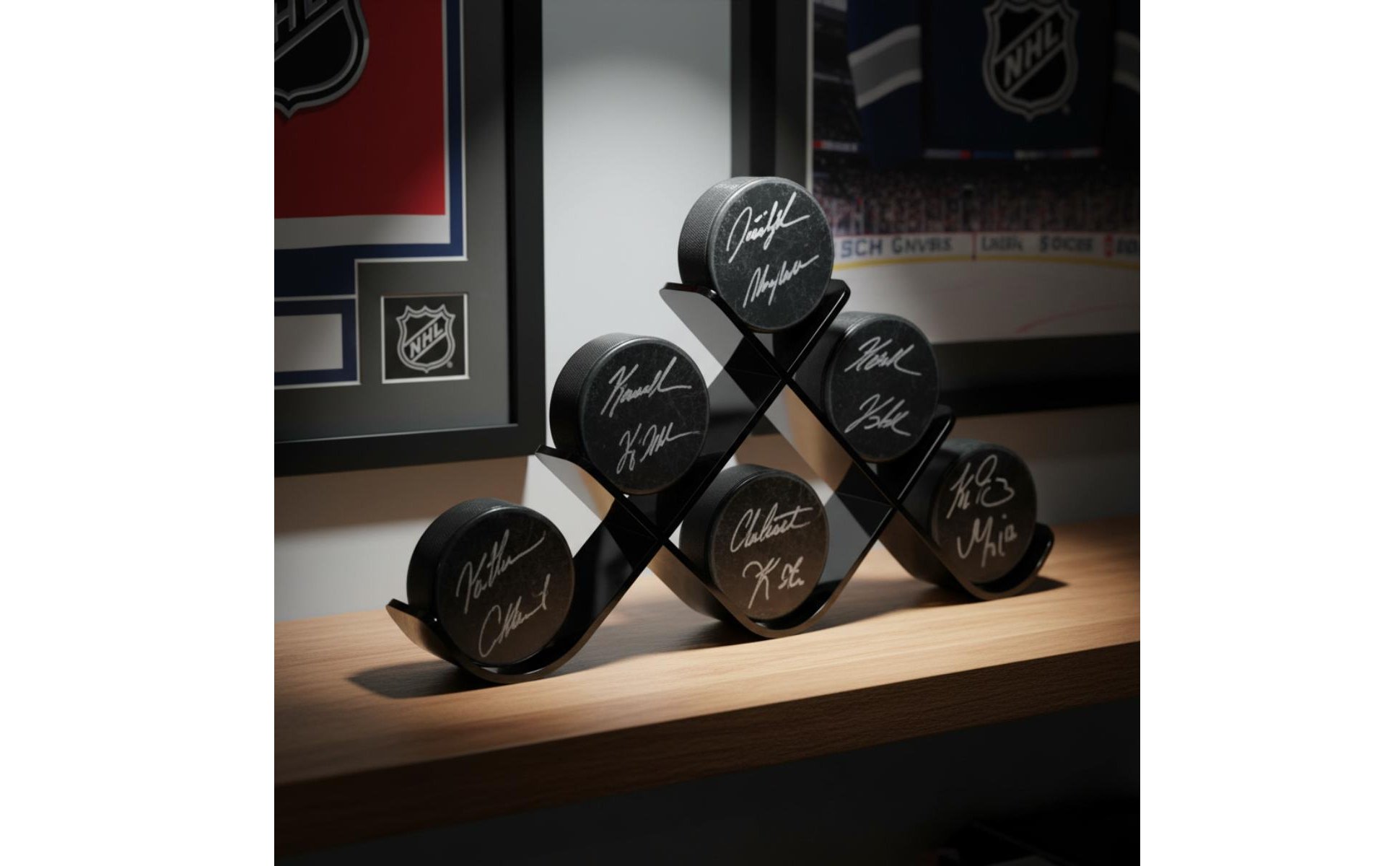 Hockey Puck Display Stand Fits Official Pucks Acrylic Puck Stand for Man Cave