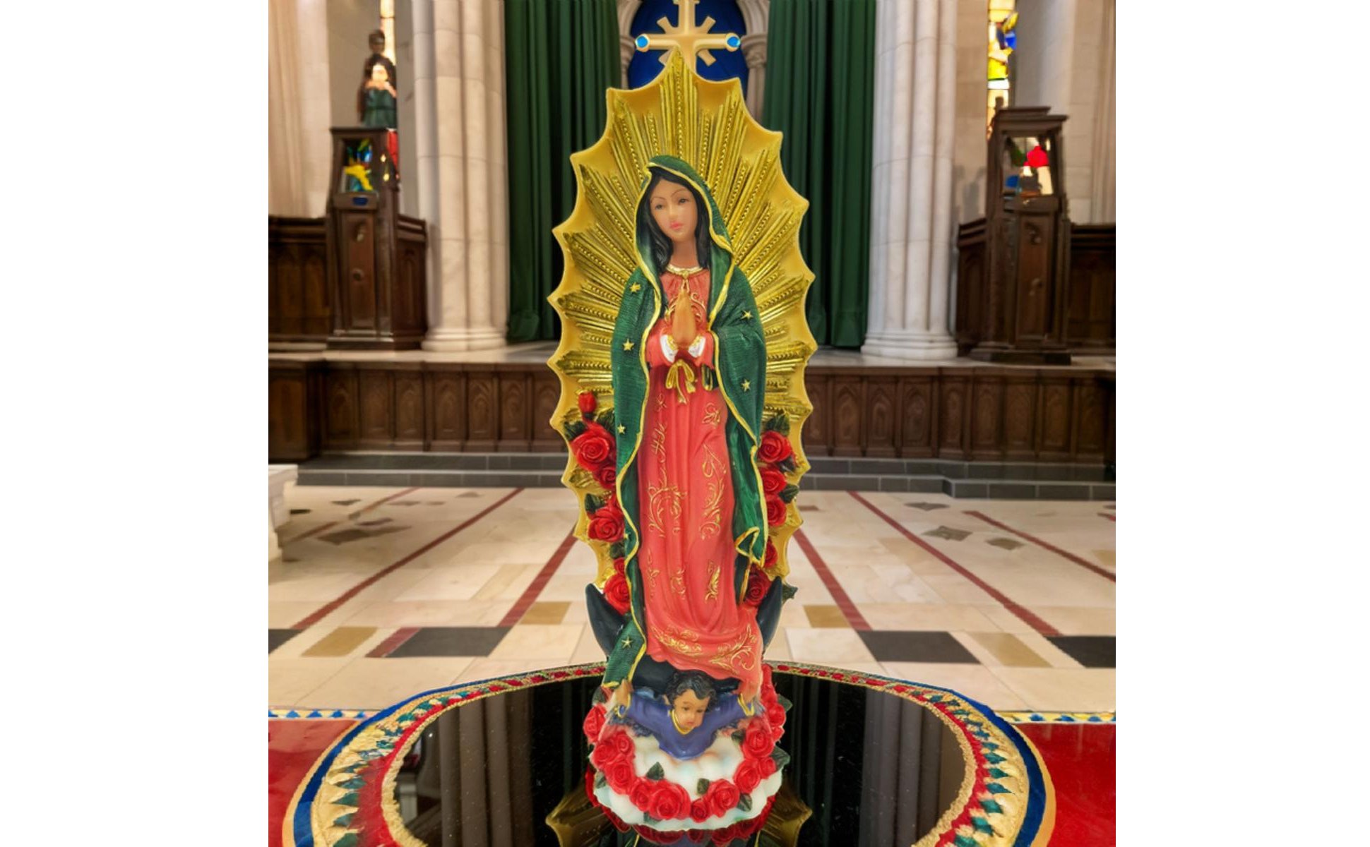 Our Lady of Guadalupe Figurine Hand-Painted Details Our Lady of Guadalupe Statue