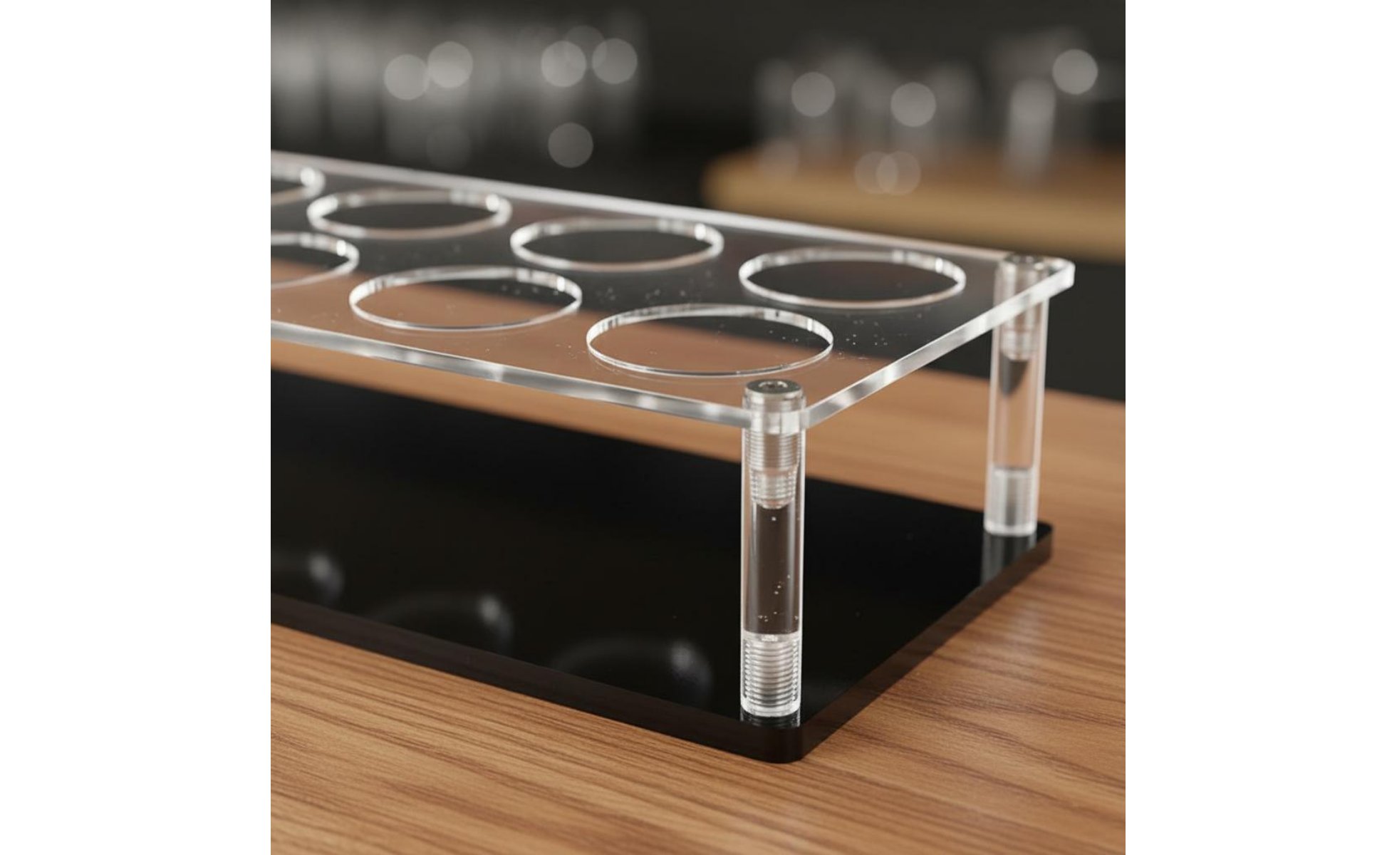 Acrylic Spirit Glass Holder Modern Design Spirit Glass Serving Tray Easy To