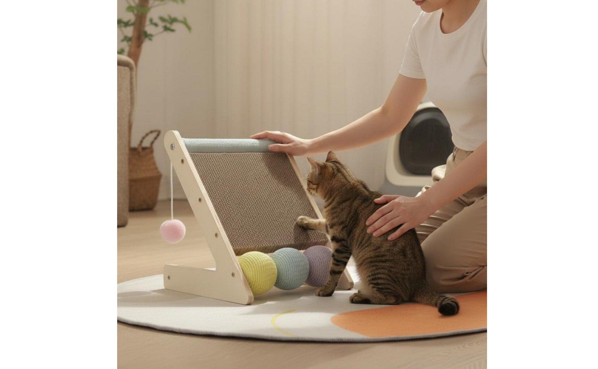 Triangle Cat Scratching Board Wear-Resistant Triangle Cat Scratcher Low Shedding
