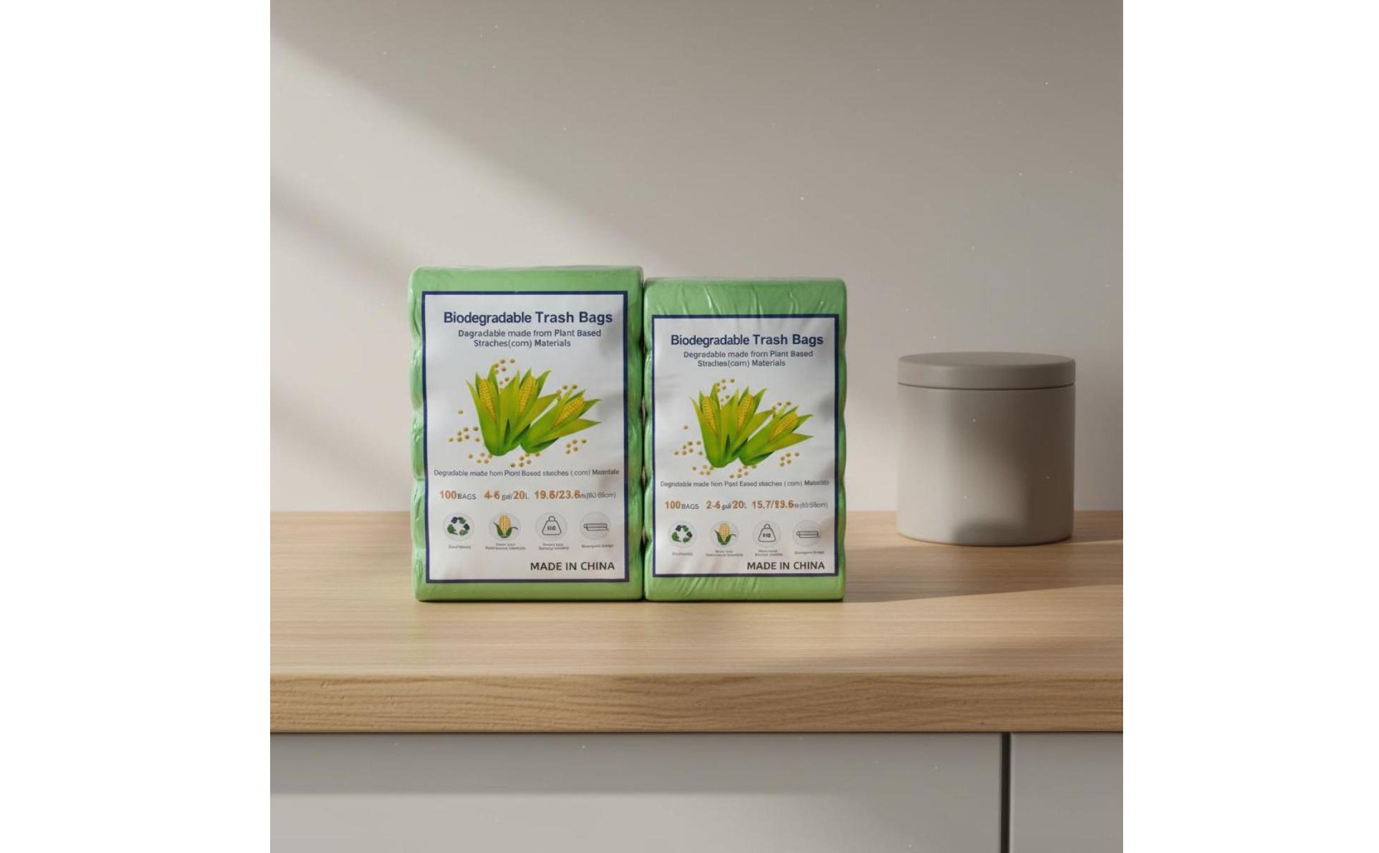 Sacchetti Biodegradabili per Rifiuti Biodegradabile per Cucina, Ufficio