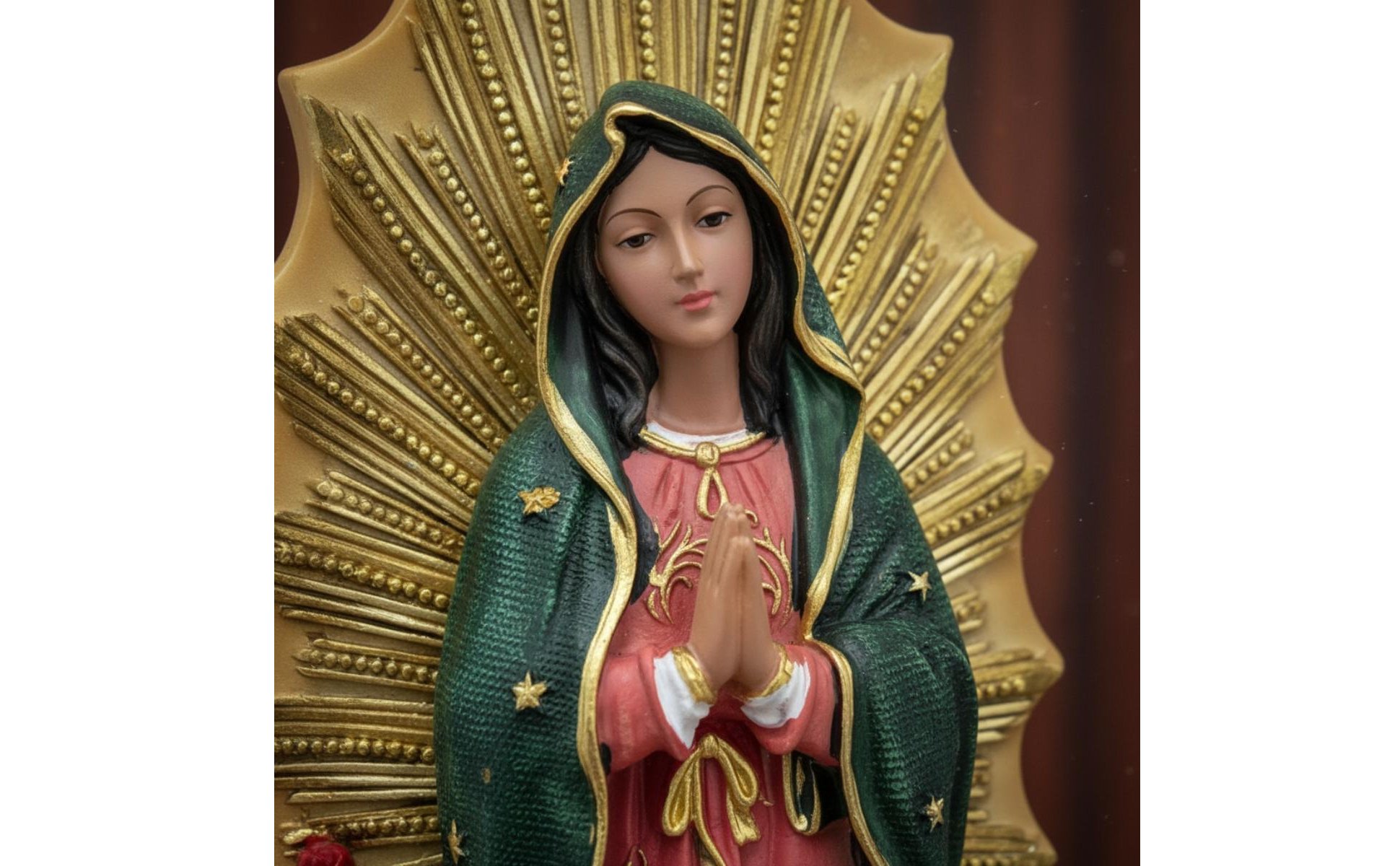 Our Lady of Guadalupe Figurine Hand-Painted Details Our Lady of Guadalupe Statue