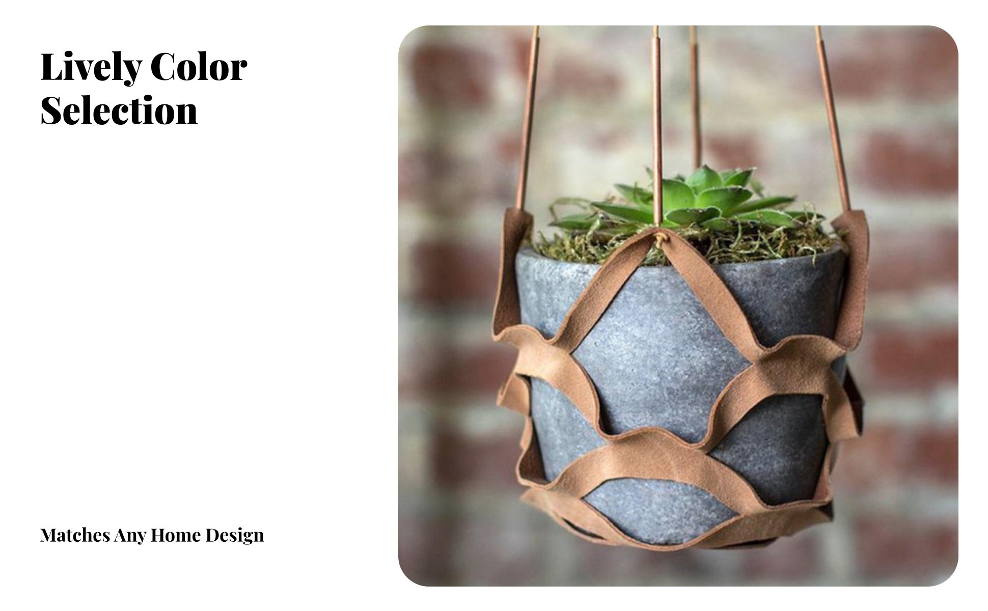 Leather Plant Hanger Fits Various Pots PU Leather Plant Hanger Space Saving