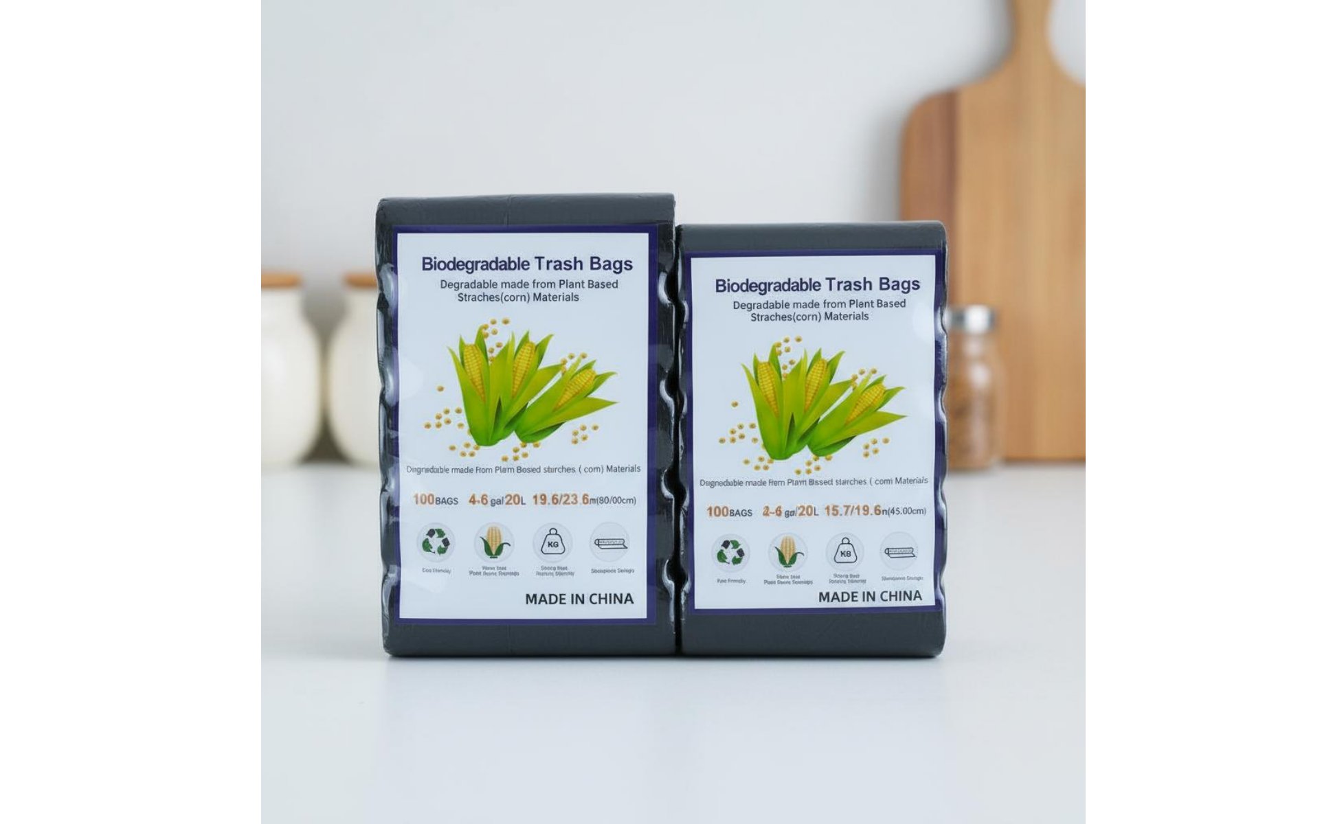 Biodegradable Trash Bags Thickened Biodegradable Garbage Bag Easy Tear-Away